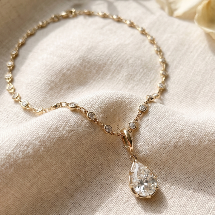 Lumière Pear 3.50 CT Diamond Drop Pendant Necklace