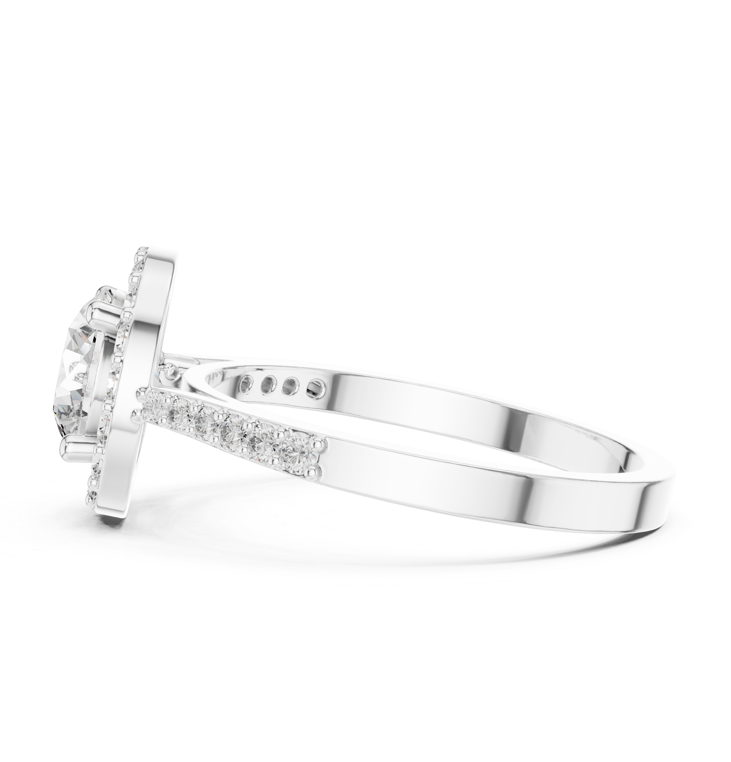 IGI Certified Lab-Grown Diamond Halo Engagement Ring | 14K & 18K Rose Gold | Kiashaa Jewellery