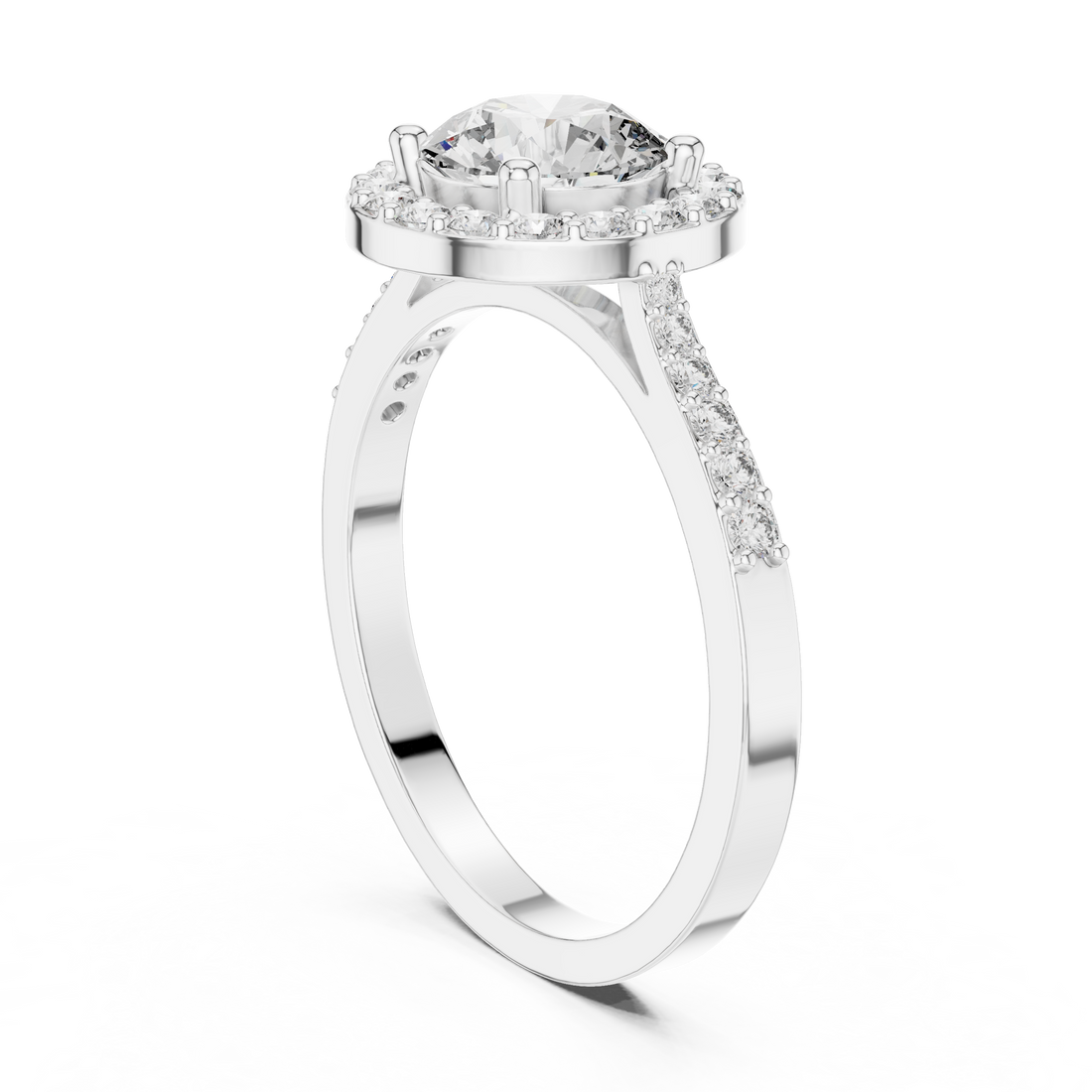 IGI Certified Lab-Grown Diamond Halo Engagement Ring | 14K & 18K Rose Gold | Kiashaa Jewellery