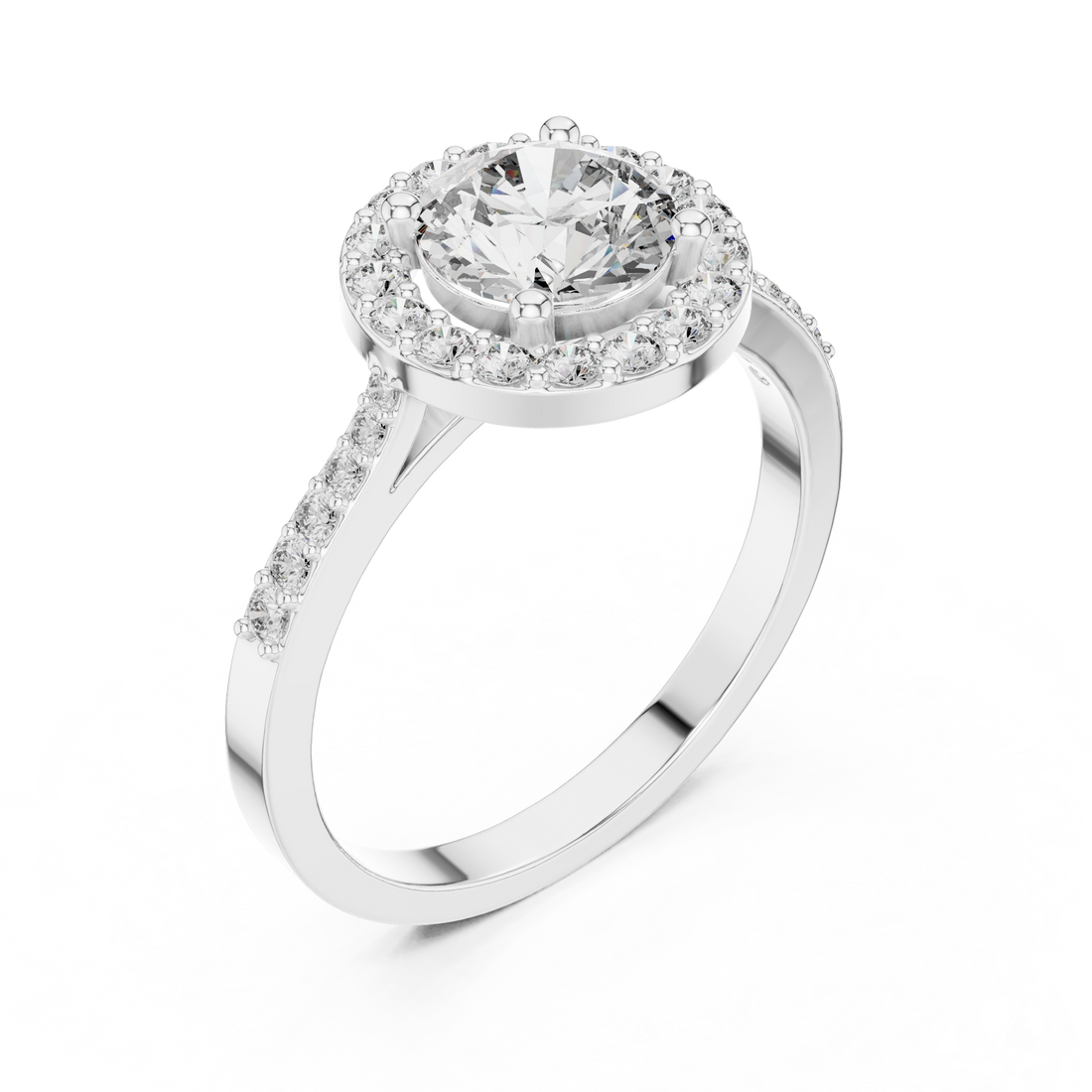 IGI Certified Lab-Grown Diamond Halo Engagement Ring | 14K & 18K Rose Gold | Kiashaa Jewellery