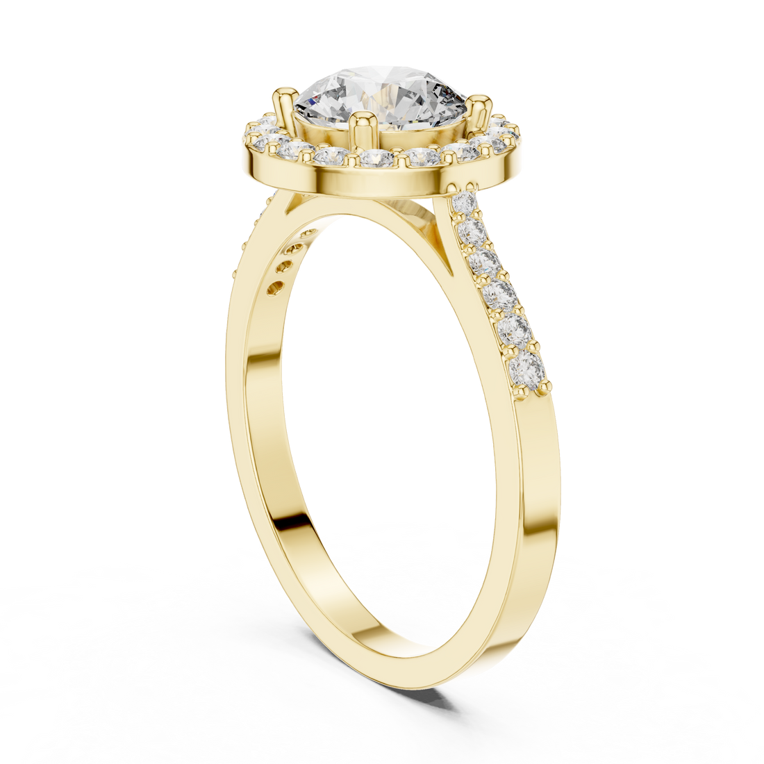IGI Certified Lab-Grown Diamond Halo Engagement Ring | 14K & 18K Rose Gold | Kiashaa Jewellery