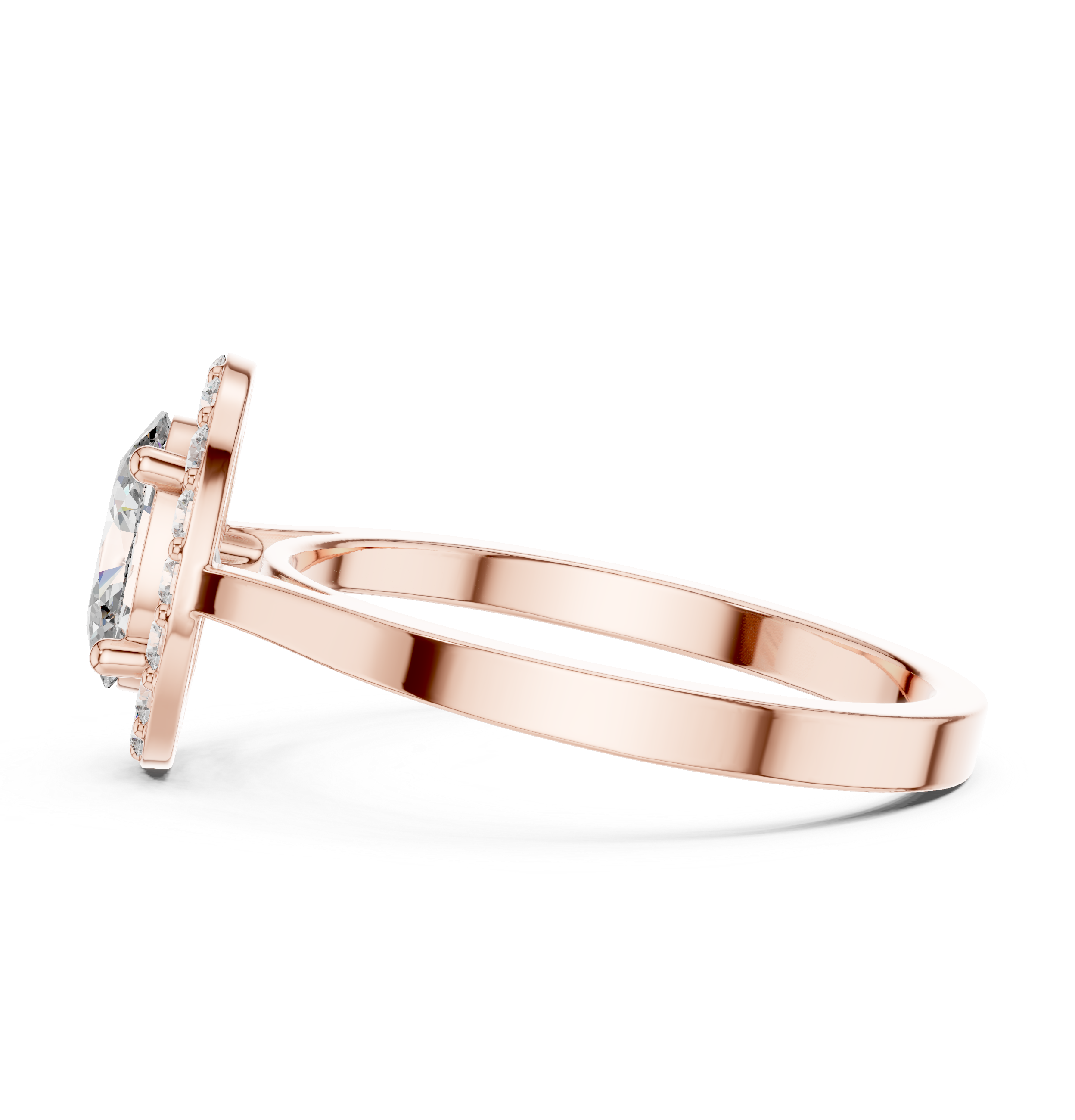 IGI Certified Oval-Cut Lab-Grown Diamond Halo Ring | 14K & 18K Rose Gold | Kiashaa Jewellery