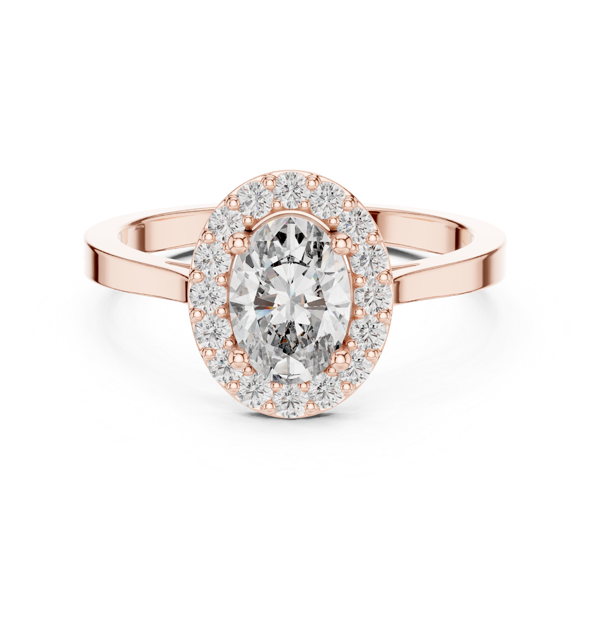 IGI Certified Oval-Cut Lab-Grown Diamond Halo Ring | 14K & 18K Rose Gold | Kiashaa Jewellery