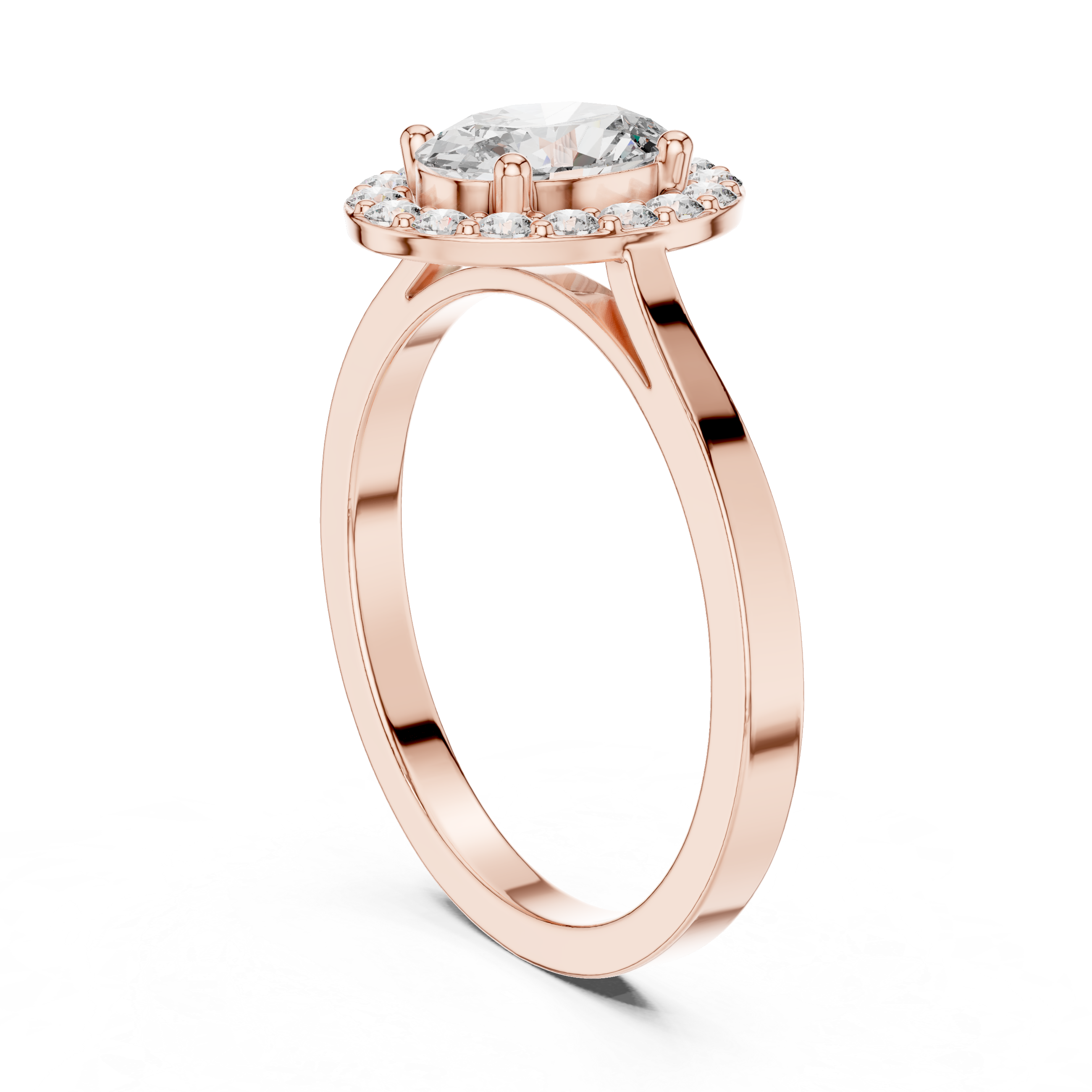 IGI Certified Oval-Cut Lab-Grown Diamond Halo Ring | 14K & 18K Rose Gold | Kiashaa Jewellery