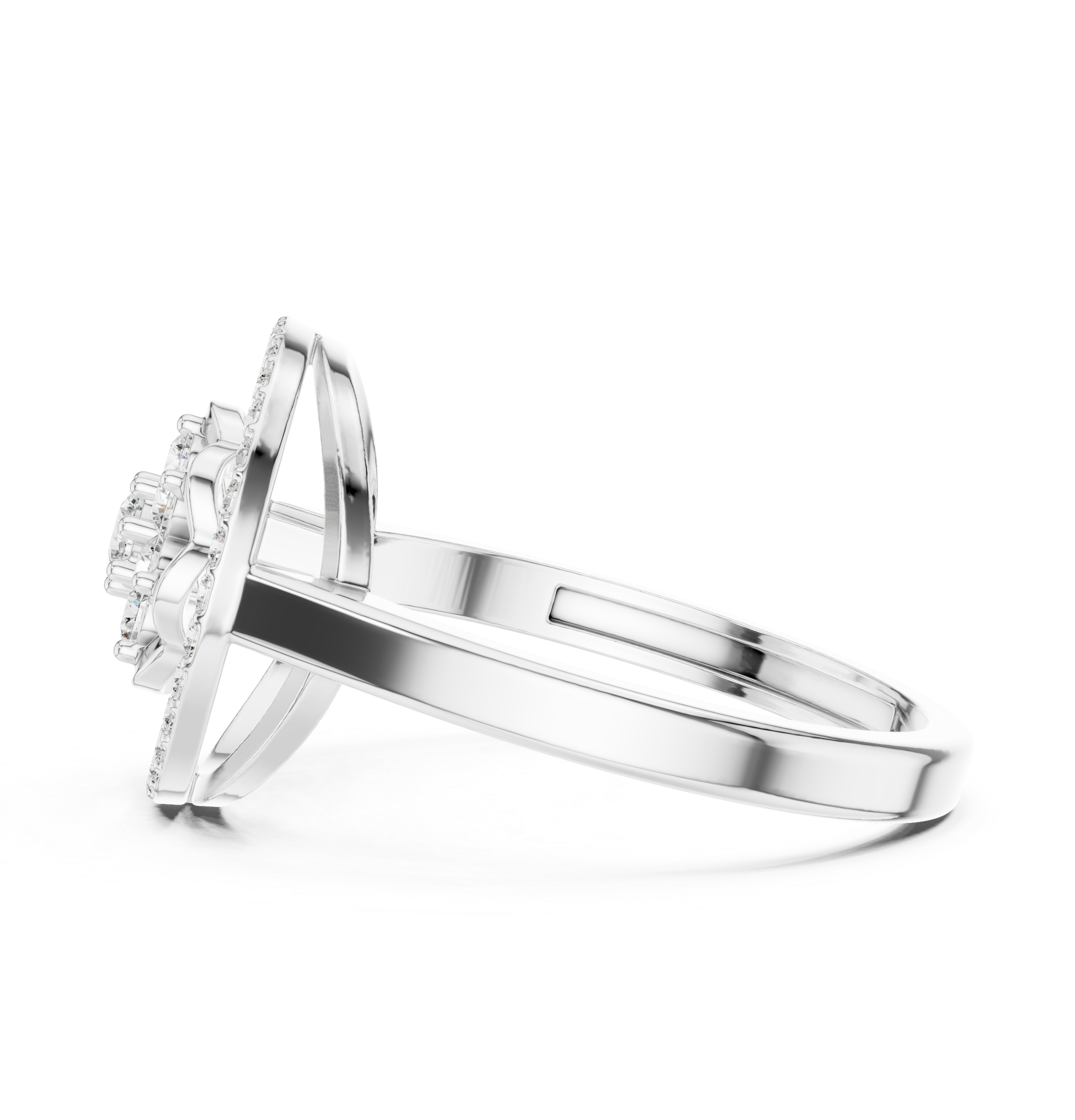 IGI Certified Round Cluster Lab-Grown Diamond Halo Ring | 14K & 18K Rose Gold | Kiashaa Jewellery