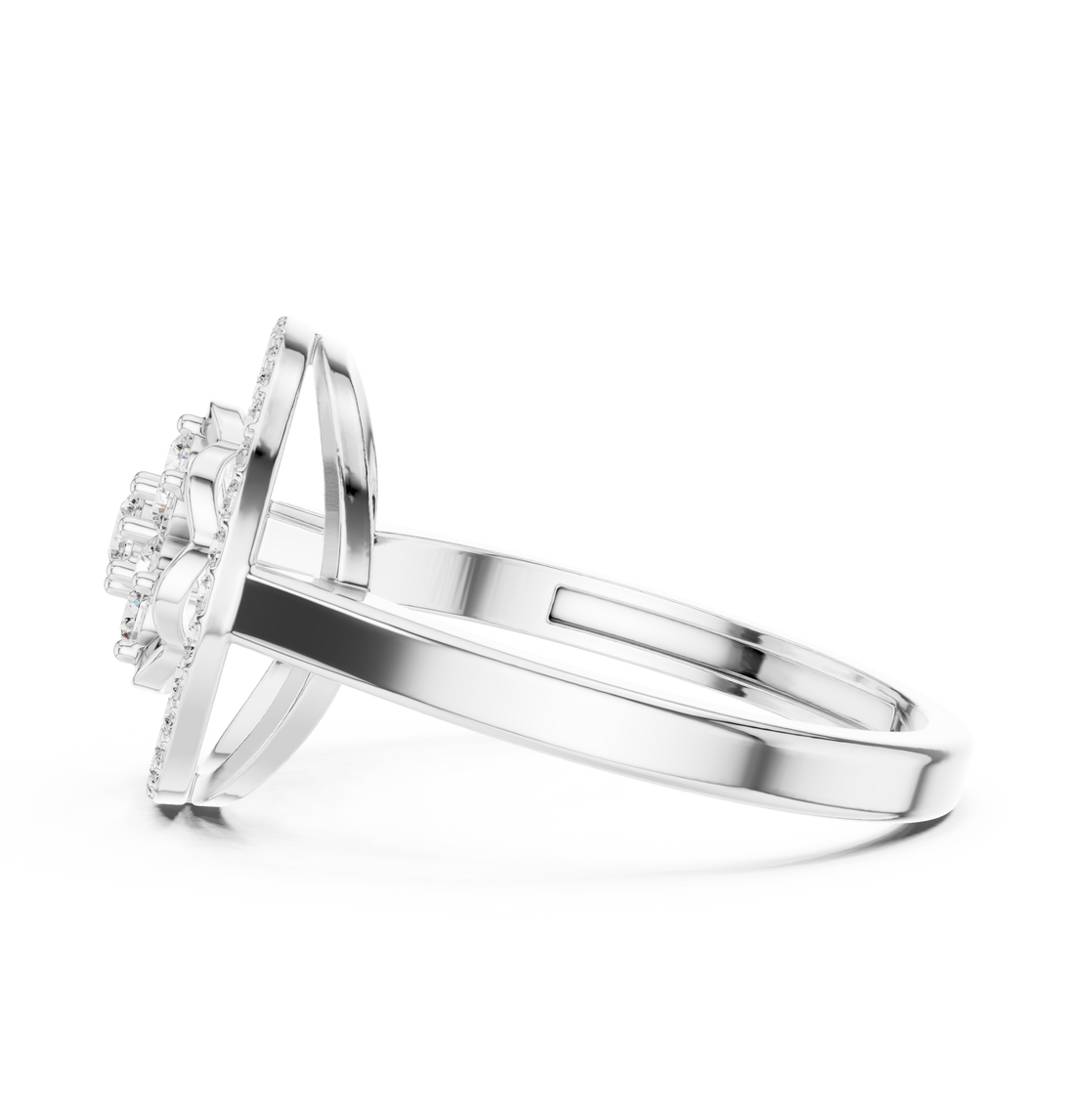 IGI Certified Round Cluster Lab-Grown Diamond Halo Ring | 14K & 18K Rose Gold | Kiashaa Jewellery