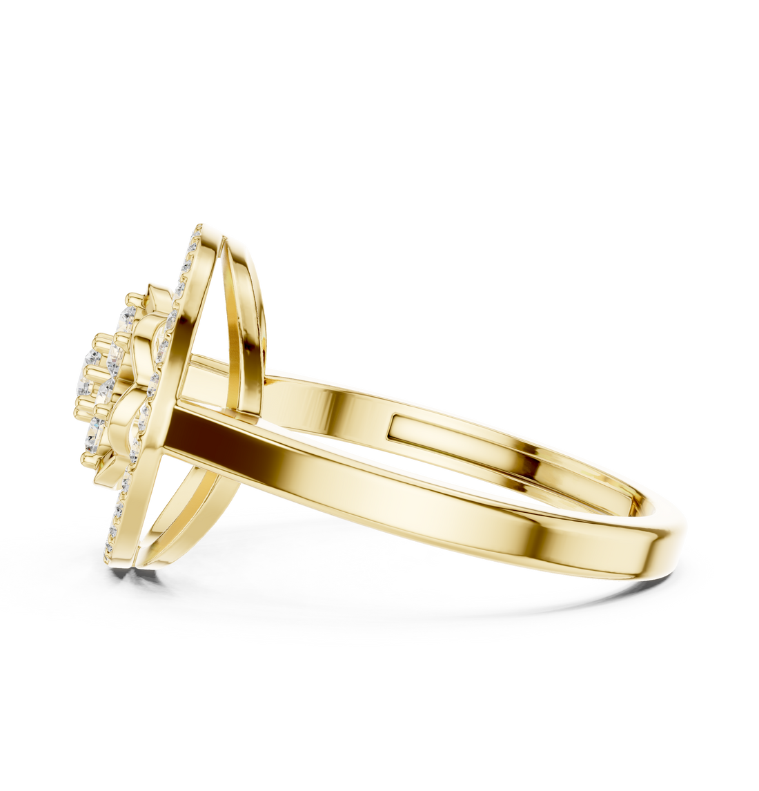 IGI Certified Round Cluster Lab-Grown Diamond Halo Ring | 14K & 18K Rose Gold | Kiashaa Jewellery