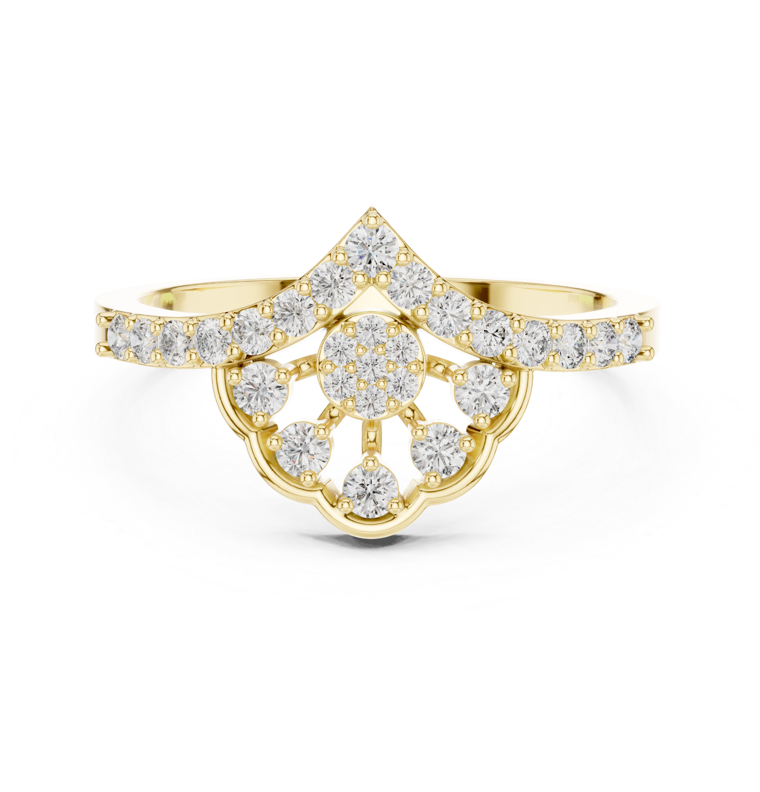 IGI Certified Round Cluster Lab-Grown Diamond Ring | 14K & 18K Rose Gold | Kiashaa Jewellery