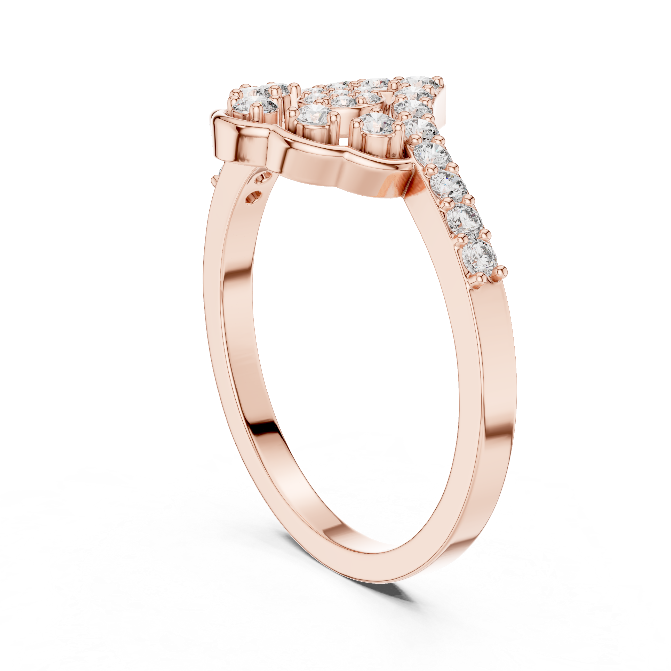 IGI Certified Round Cluster Lab-Grown Diamond Ring | 14K & 18K Rose Gold | Kiashaa Jewellery