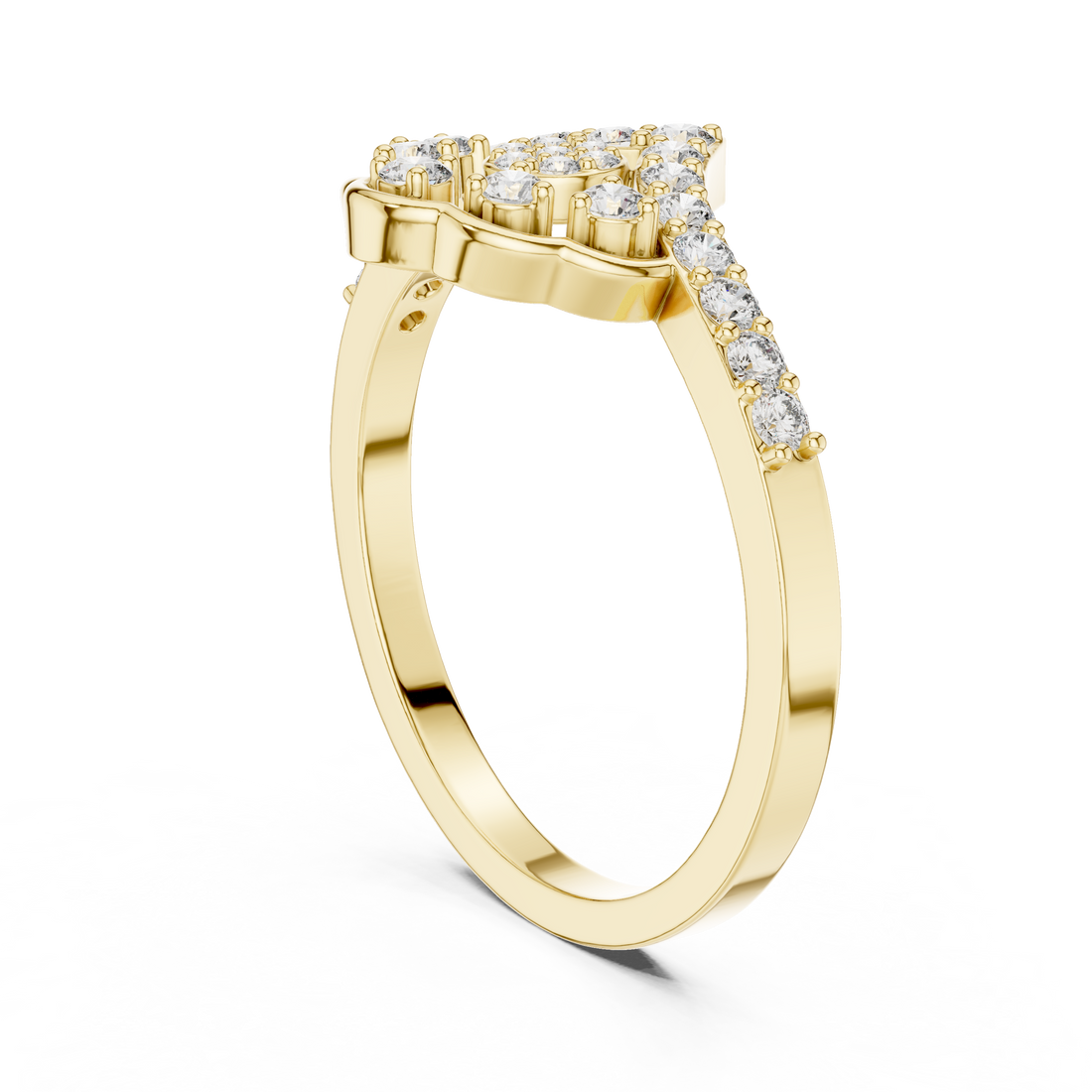 IGI Certified Round Cluster Lab-Grown Diamond Ring | 14K & 18K Rose Gold | Kiashaa Jewellery