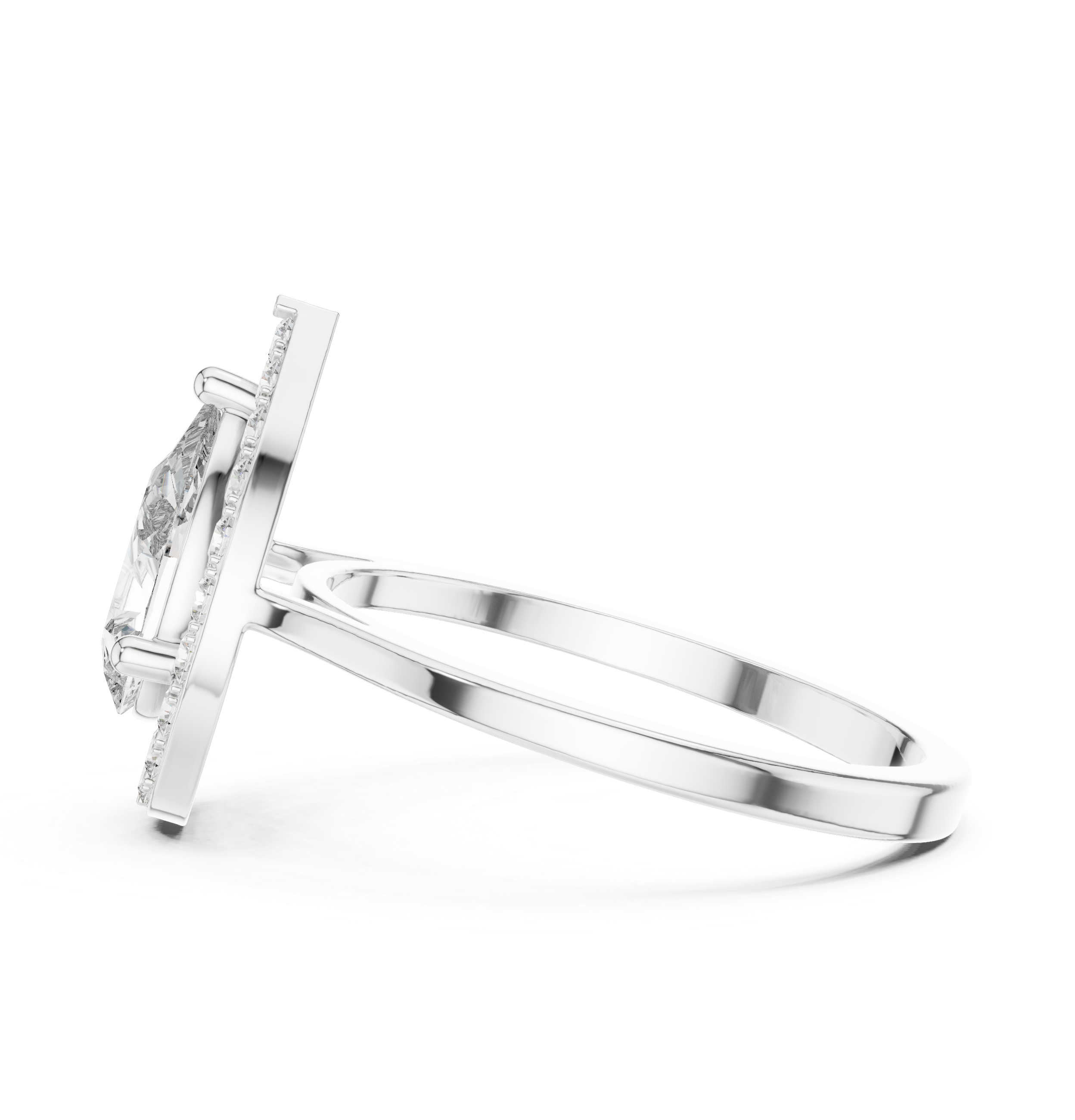 IGI Certified Pear-Shaped Halo Lab-Grown Diamond Ring | 14K & 18K Rose Gold | Kiashaa Jewellery