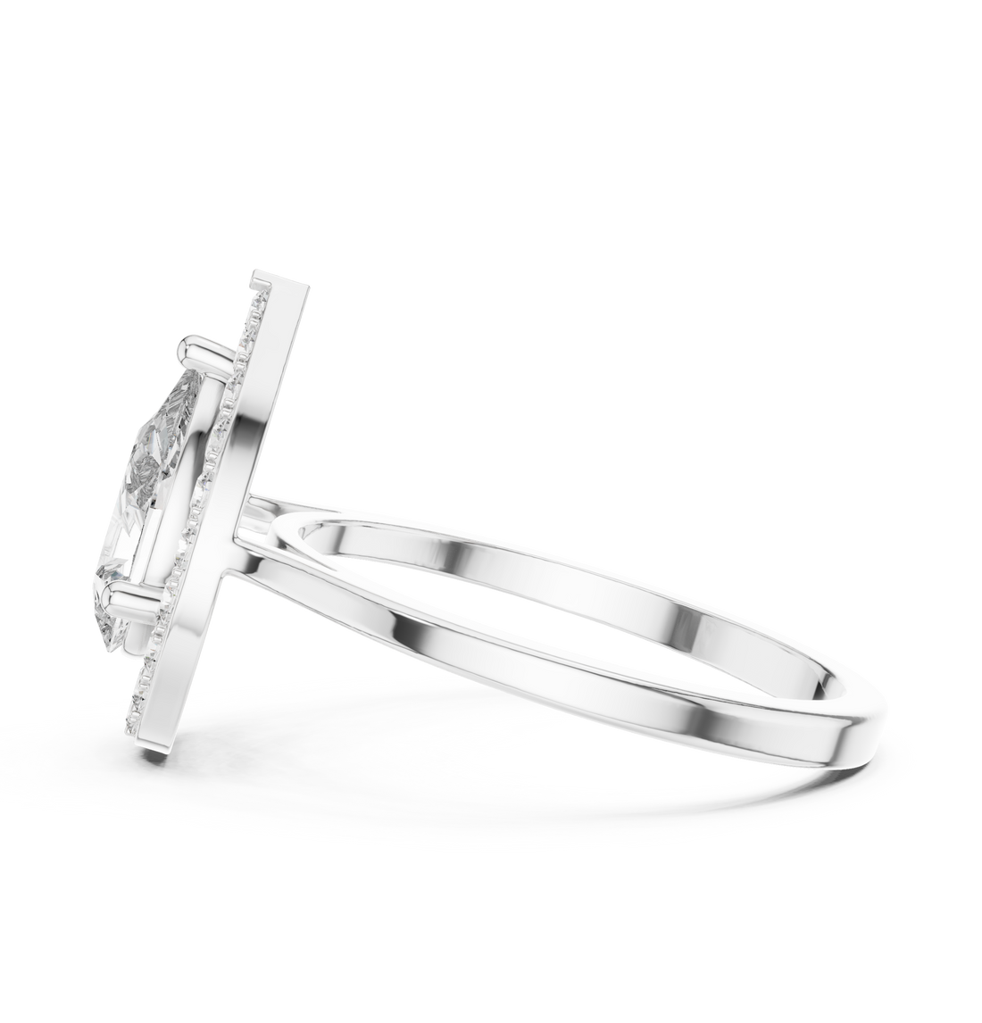 IGI Certified Pear-Shaped Halo Lab-Grown Diamond Ring | 14K & 18K Rose Gold | Kiashaa Jewellery