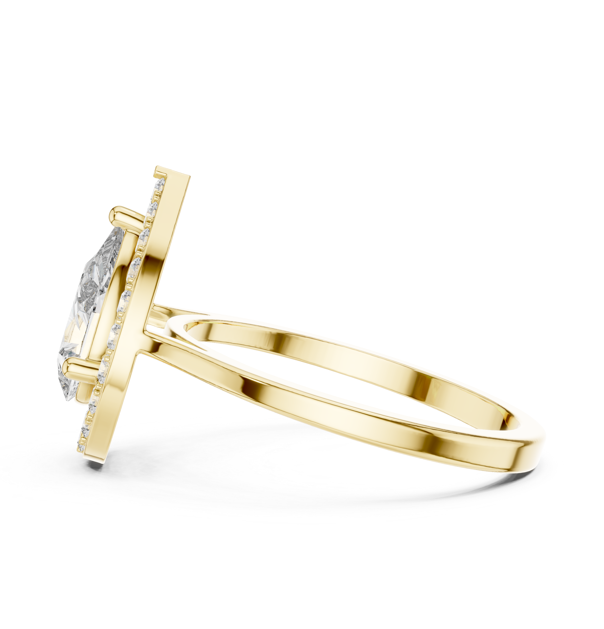 IGI Certified Pear-Shaped Halo Lab-Grown Diamond Ring | 14K & 18K Rose Gold | Kiashaa Jewellery