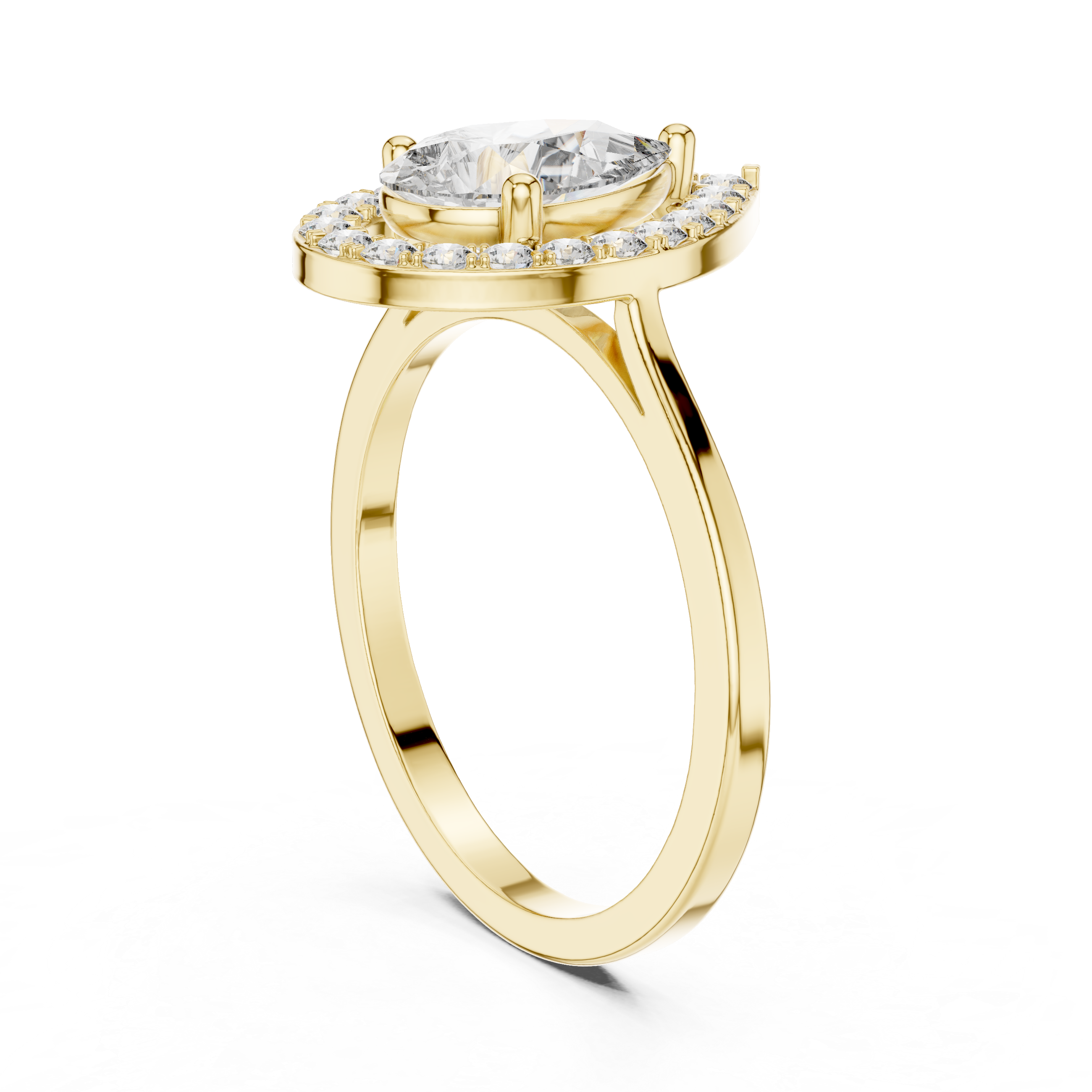IGI Certified Pear-Shaped Halo Lab-Grown Diamond Ring | 14K & 18K Rose Gold | Kiashaa Jewellery