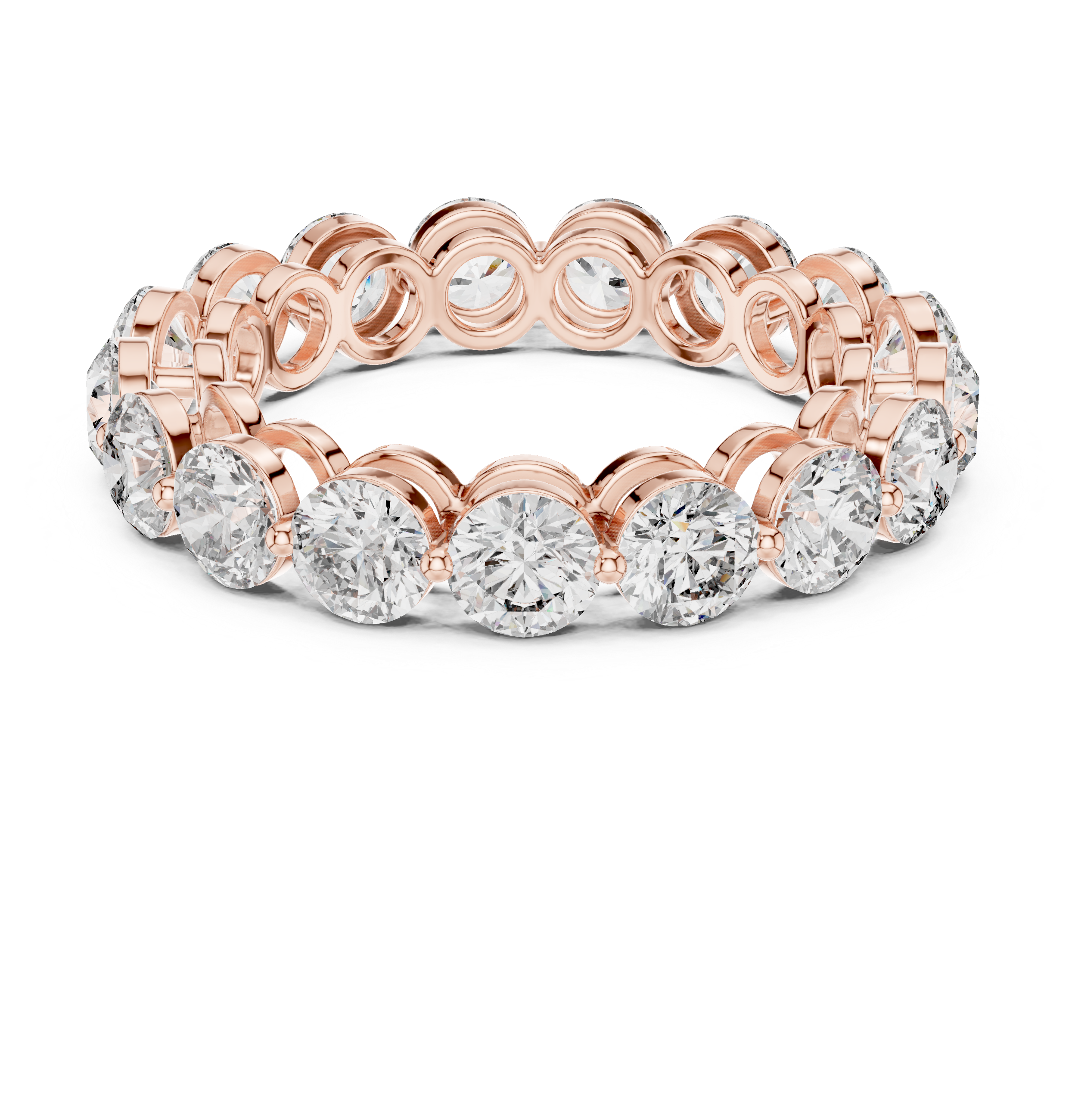 IGI Certified Lab-Grown Diamond Eternity Band Ring | 14K & 18K Rose Gold | Kiashaa Jewellery
