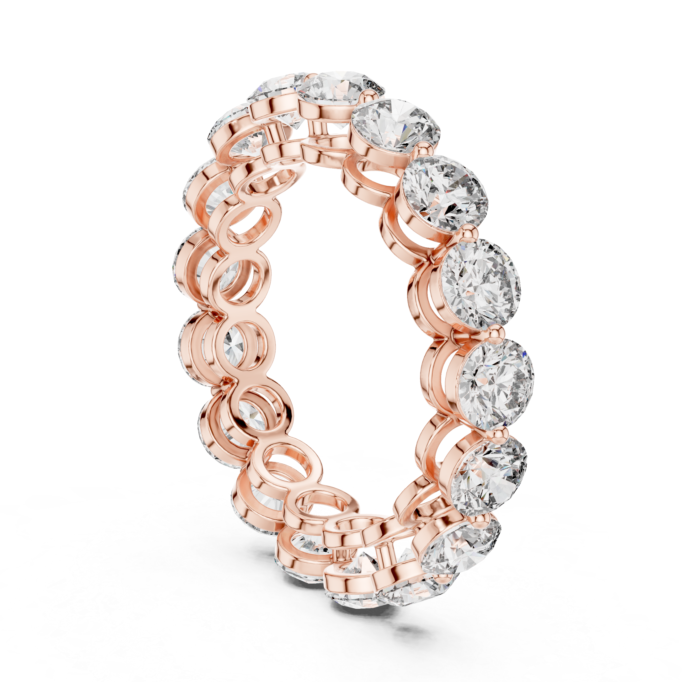 IGI Certified Lab-Grown Diamond Eternity Band Ring | 14K & 18K Rose Gold | Kiashaa Jewellery