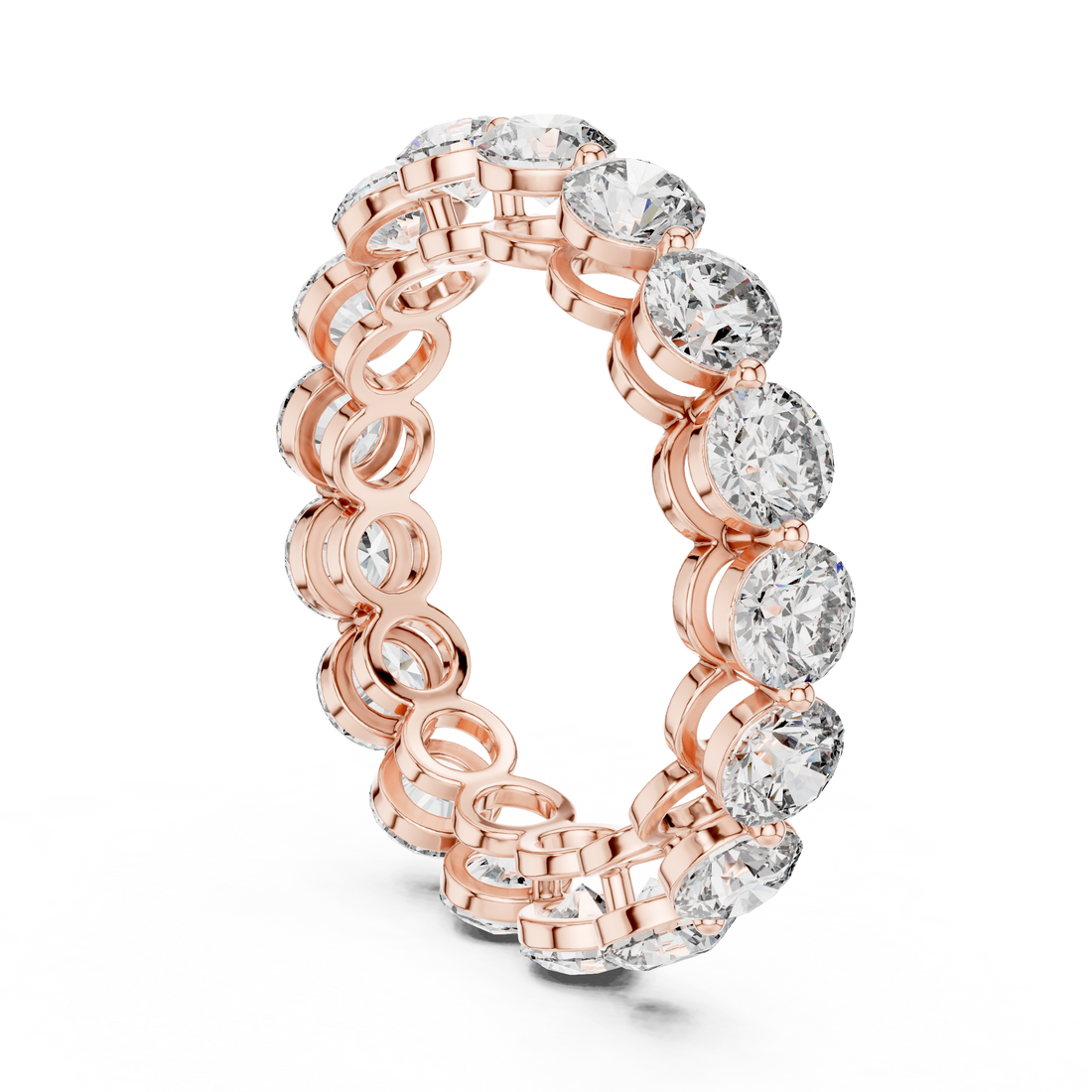 IGI Certified Lab-Grown Diamond Eternity Band Ring | 14K & 18K Rose Gold | Kiashaa Jewellery