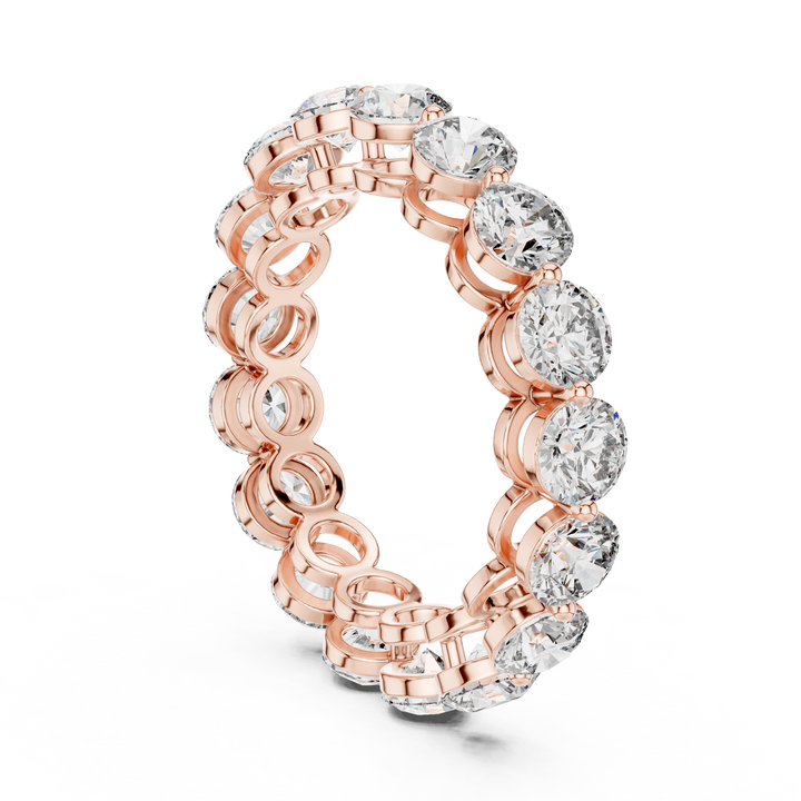IGI Certified Lab-Grown Diamond Eternity Band Ring | 14K & 18K Rose Gold | Kiashaa Jewellery