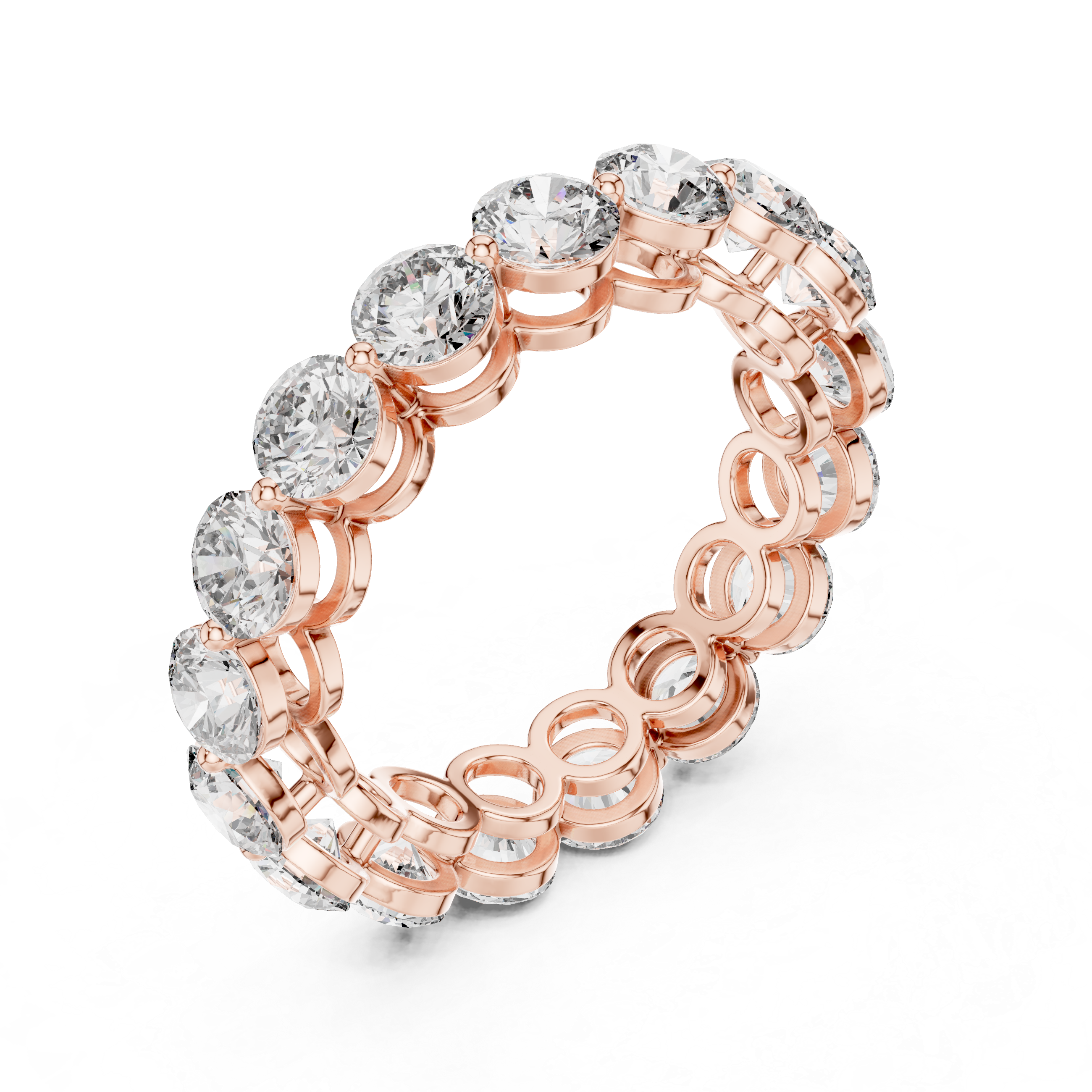 IGI Certified Lab-Grown Diamond Eternity Band Ring | 14K & 18K Rose Gold | Kiashaa Jewellery