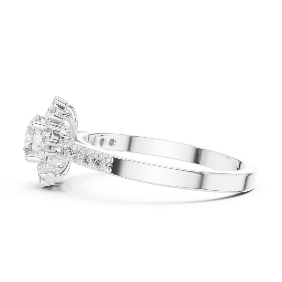 IGI Certified Solitaire Halo Lab-Grown Diamond Ring | 14K & 18K Rose Gold | Kiashaa Jewellery