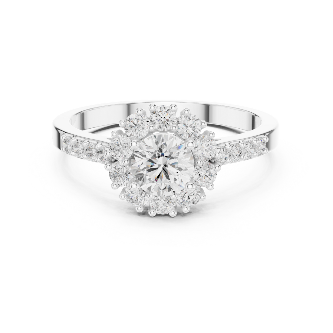 IGI Certified Solitaire Halo Lab-Grown Diamond Ring | 14K & 18K Rose Gold | Kiashaa Jewellery