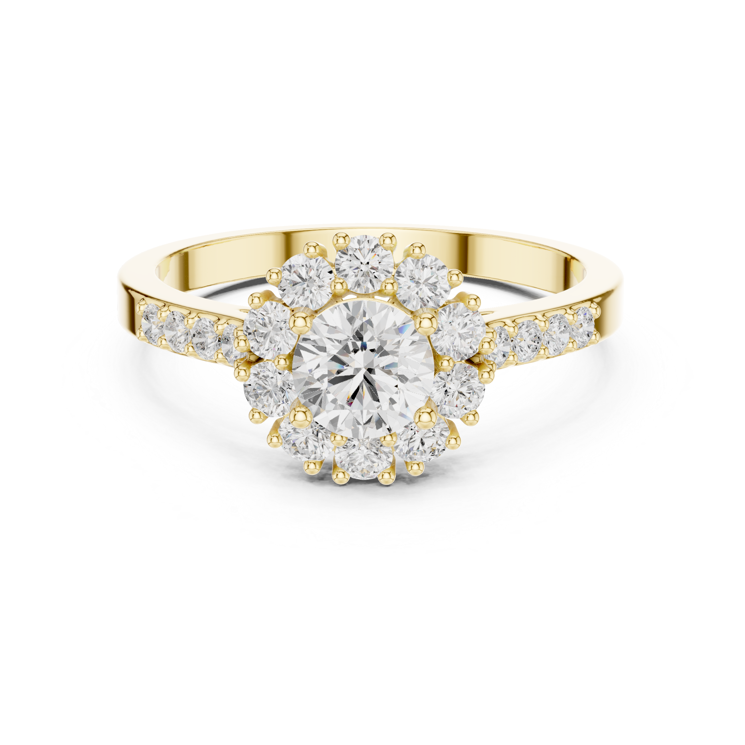 IGI Certified Solitaire Halo Lab-Grown Diamond Ring | 14K & 18K Rose Gold | Kiashaa Jewellery