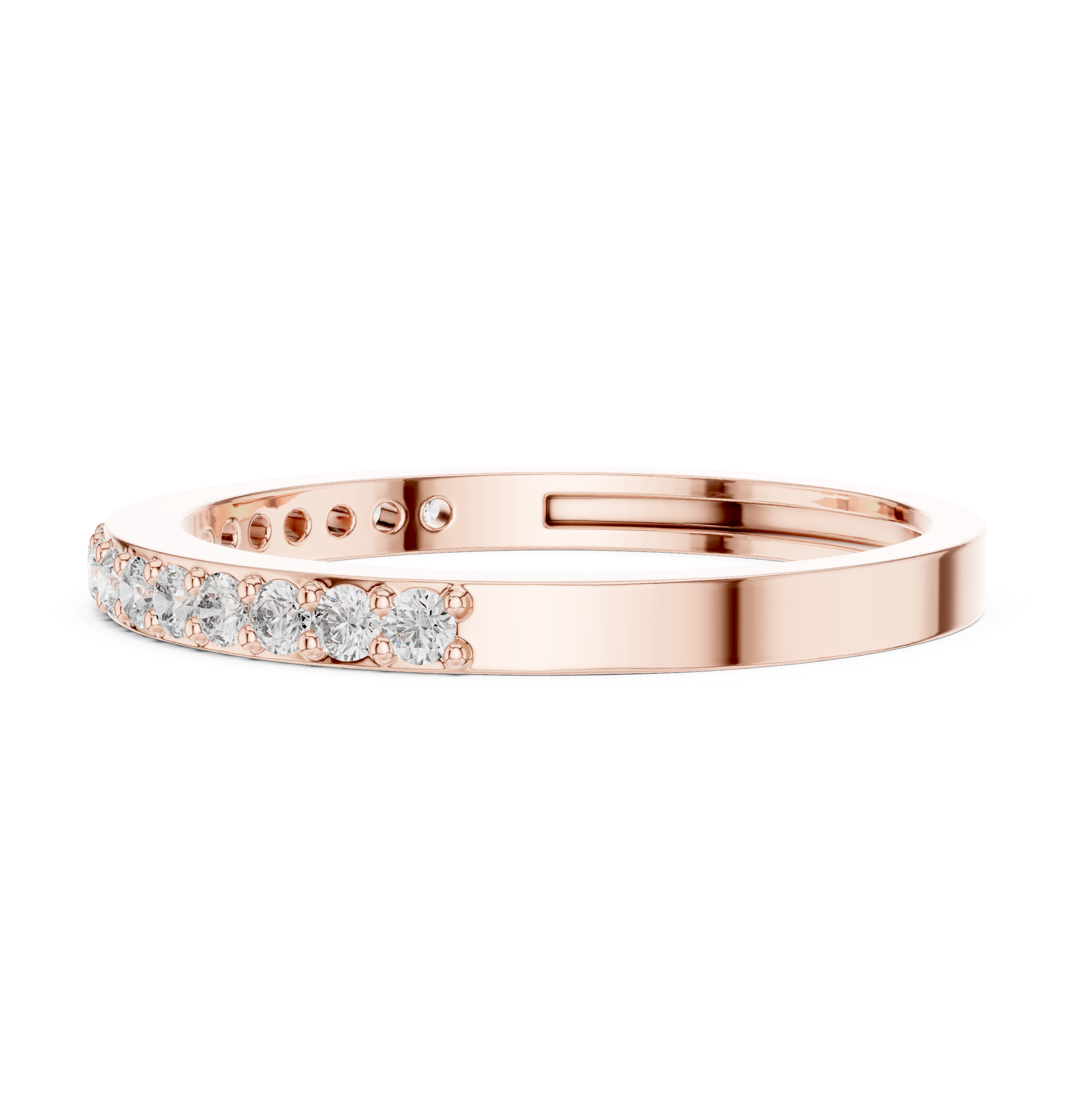 IGI Certified Lab-Grown Diamond Eternity Band | 14K & 18K Rose Gold | Kiashaa Jewellery