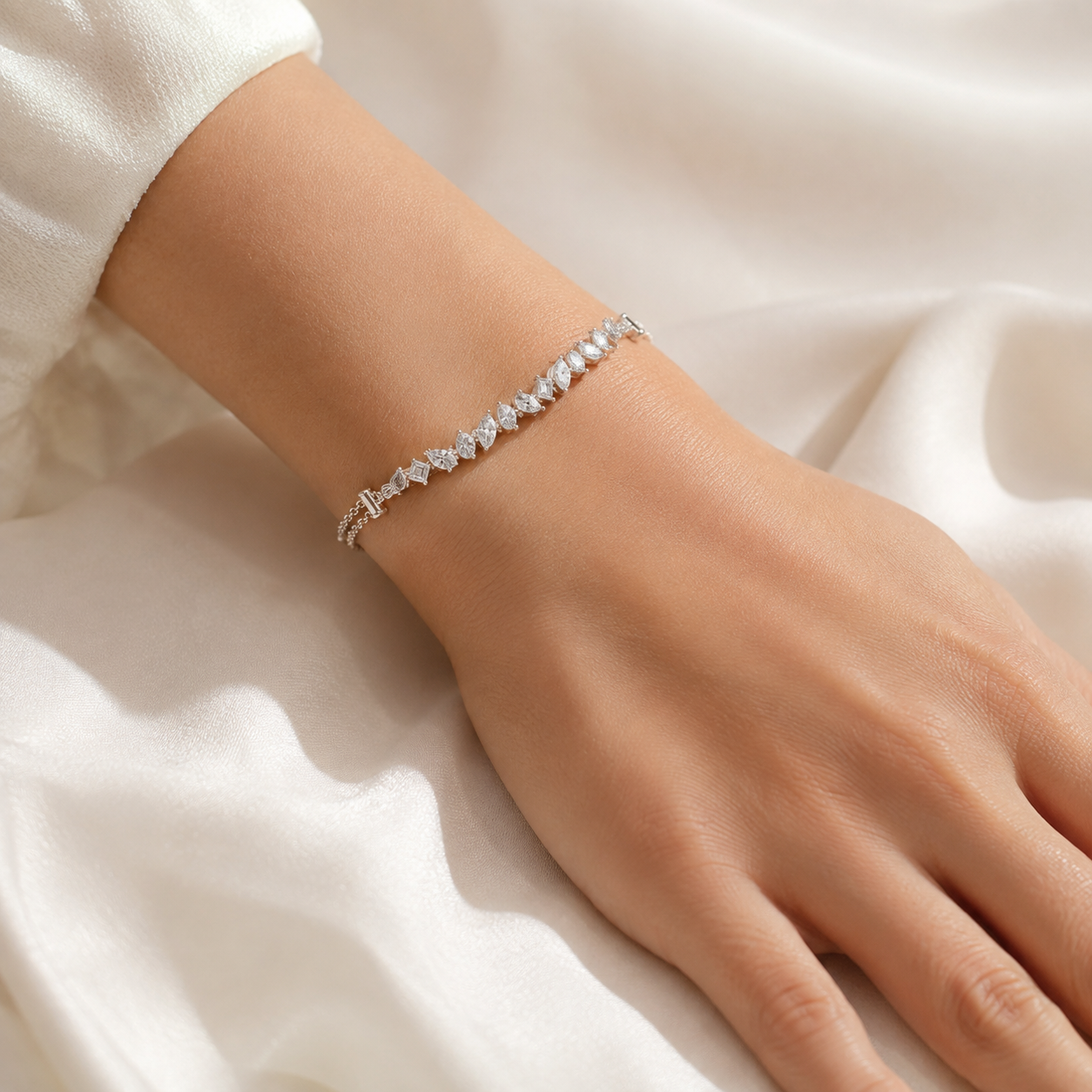 1.50 CTW Multi-Shape Diamond Bracelet in 14K & 18K Gold