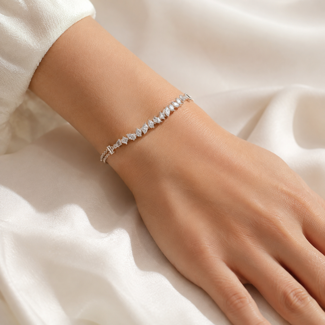 1.50 CTW Multi-Shape Diamond Bracelet in 14K & 18K Gold