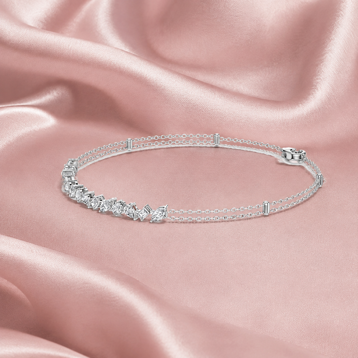 1.50 CTW Multi-Shape Diamond Bracelet in 14K & 18K Gold