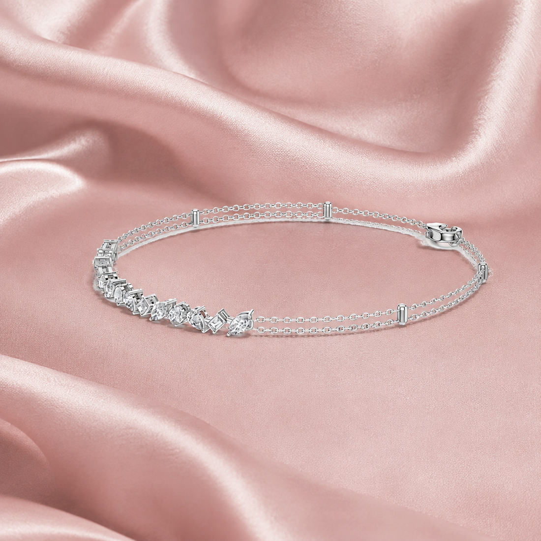 1.50 CTW Multi-Shape Diamond Bracelet in 14K & 18K Gold