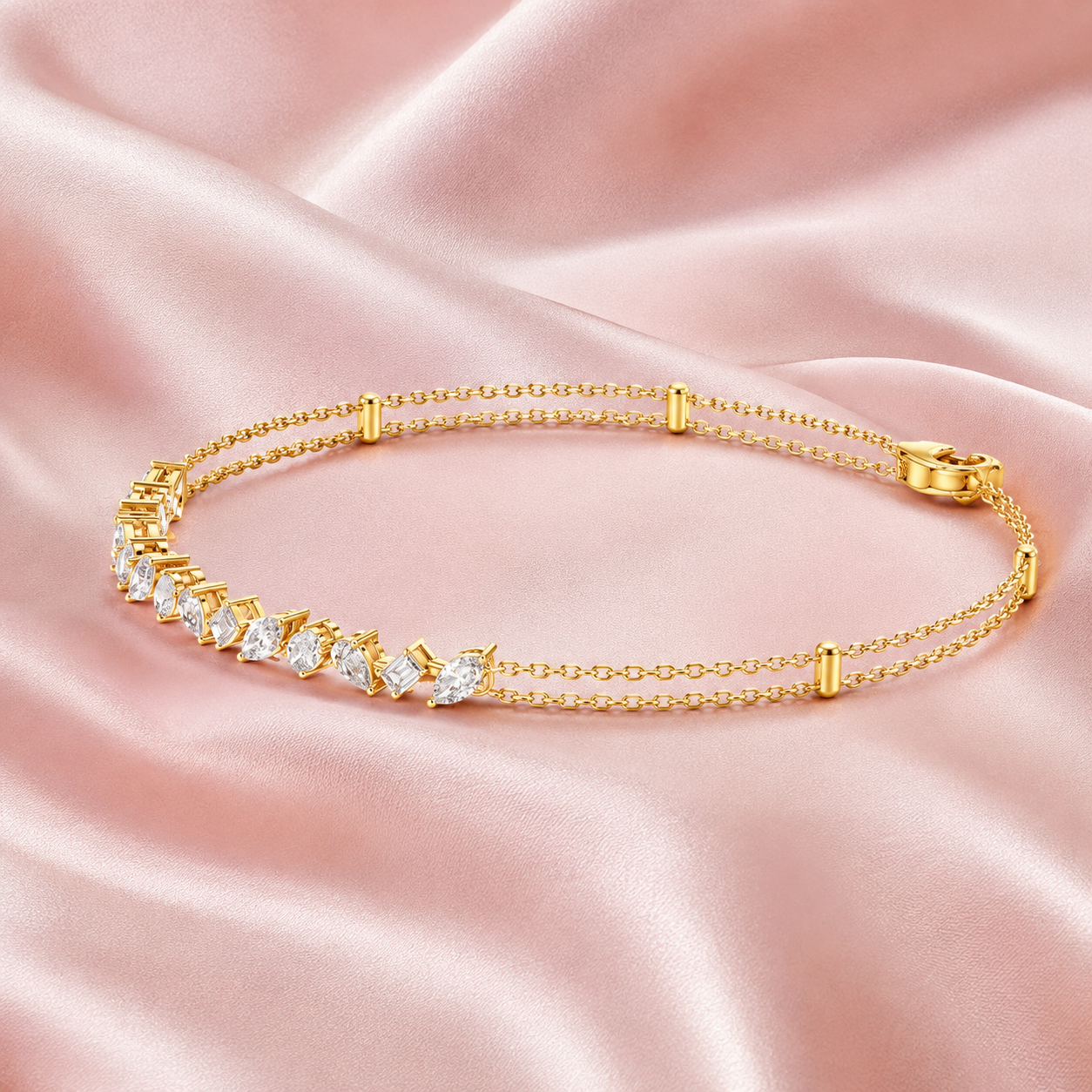 1.50 CTW Multi-Shape Diamond Bracelet in 14K & 18K Gold