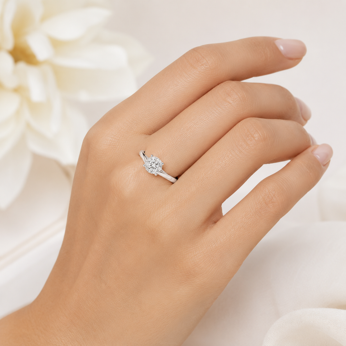 1.5 CT Round Diamond Solitaire Ring in 9K, 14K & 18K Gold