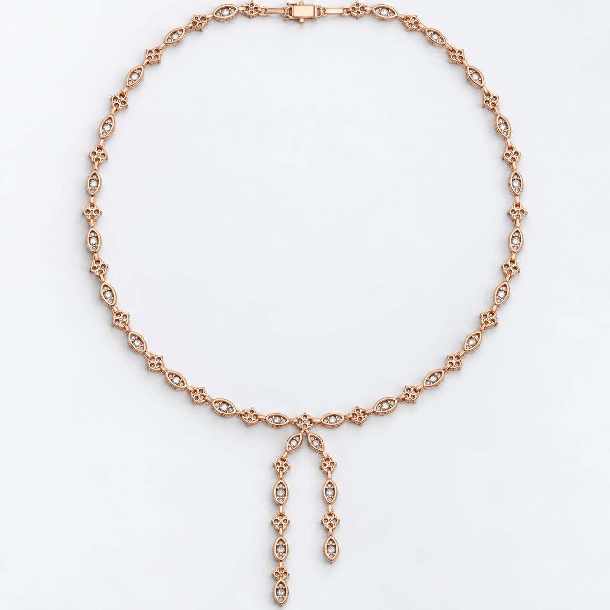 10.43 CT Marquise Lab Grown Diamond Y Necklace, Luxury Gold Lariat Lady Necklace