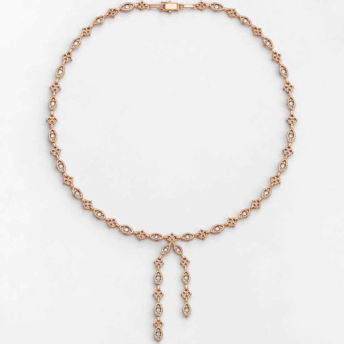 10.43 CT Marquise Lab Grown Diamond Y Necklace, Luxury Gold Lariat Lady Necklace