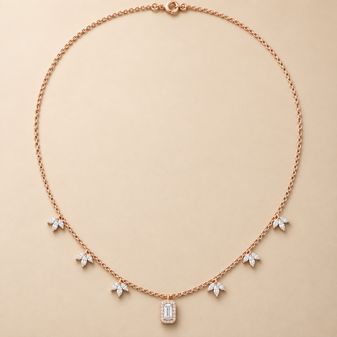 The Marquise Garden Baguette Necklace For Her