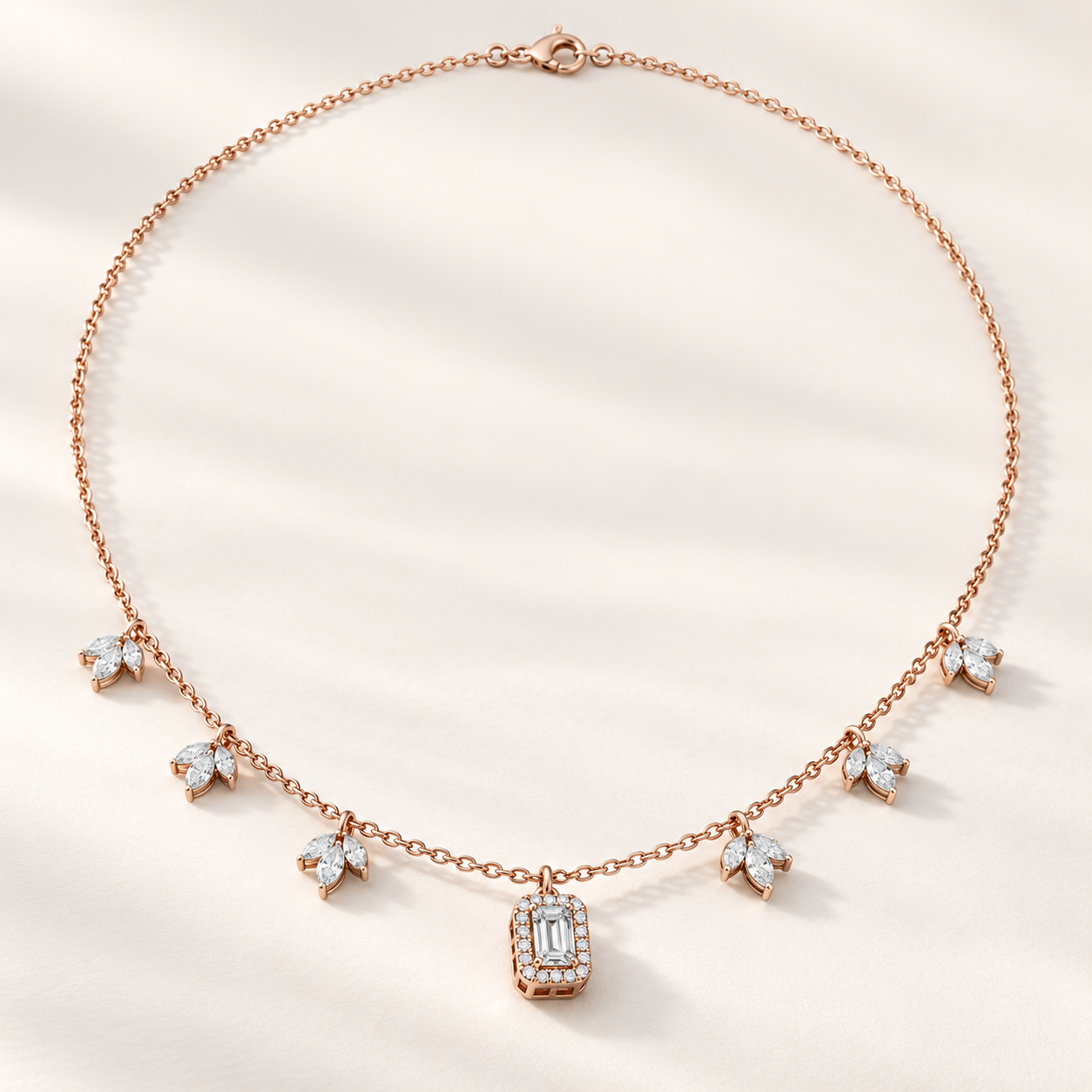 The Marquise Garden Baguette Necklace For Her