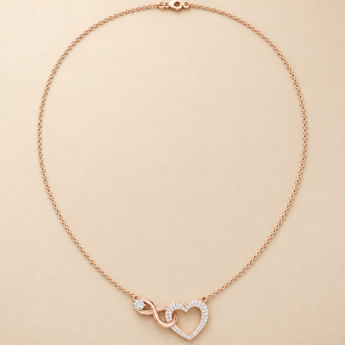Eternal Devotion 0.88 CT Diamond Infinity Heart Chain Necklace