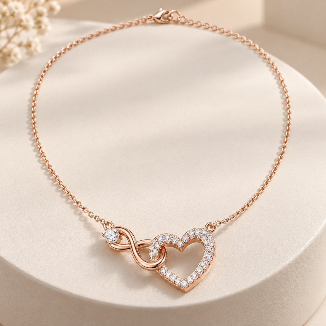 Eternal Devotion 0.88 CT Diamond Infinity Heart Chain Necklace