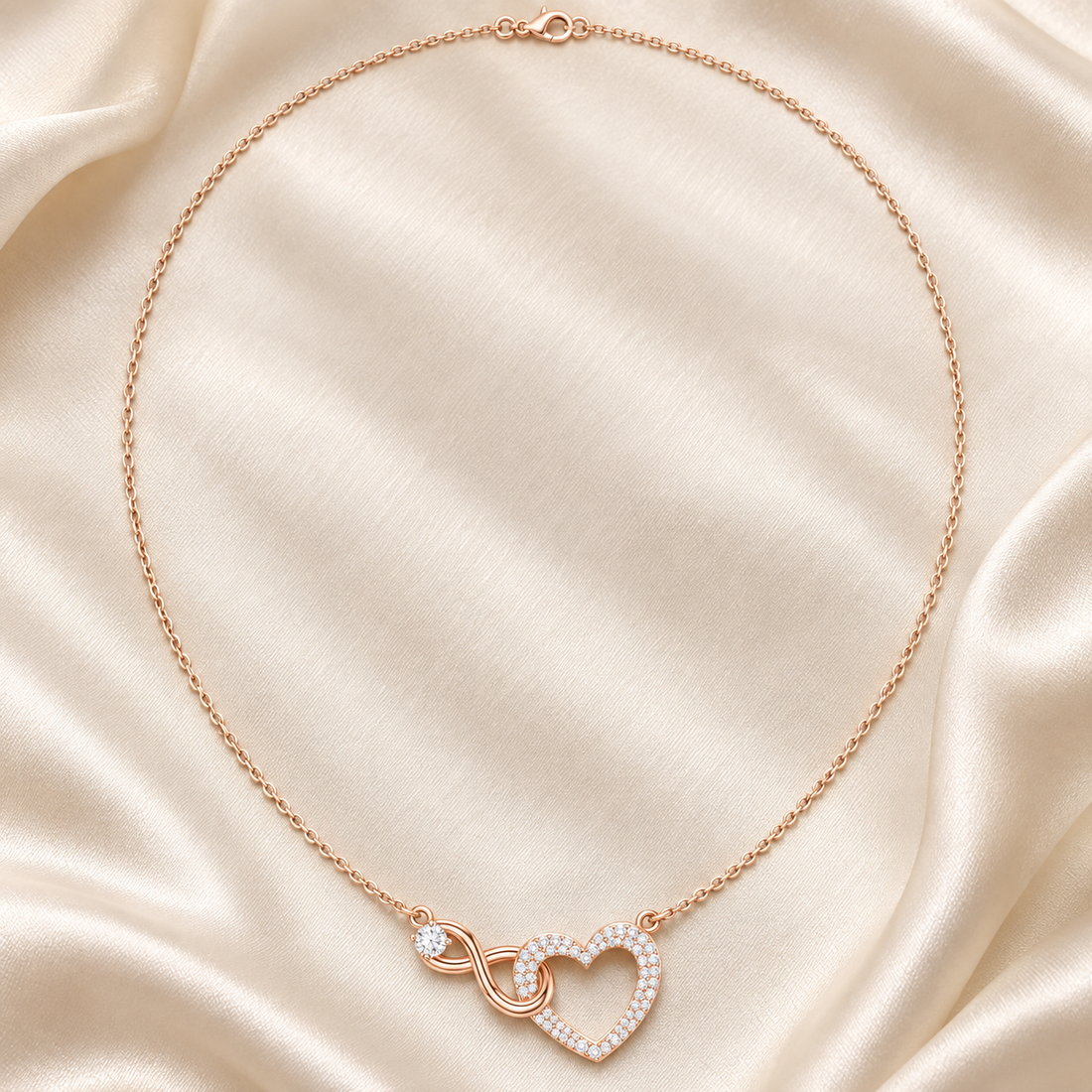 Eternal Devotion 0.88 CT Diamond Infinity Heart Chain Necklace