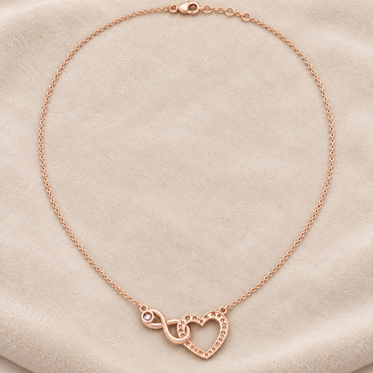 Eternal Devotion 0.88 CT Diamond Infinity Heart Chain Necklace