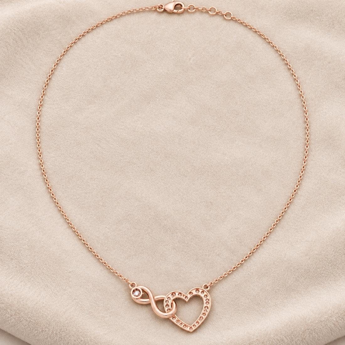 Eternal Devotion 0.88 CT Diamond Infinity Heart Chain Necklace