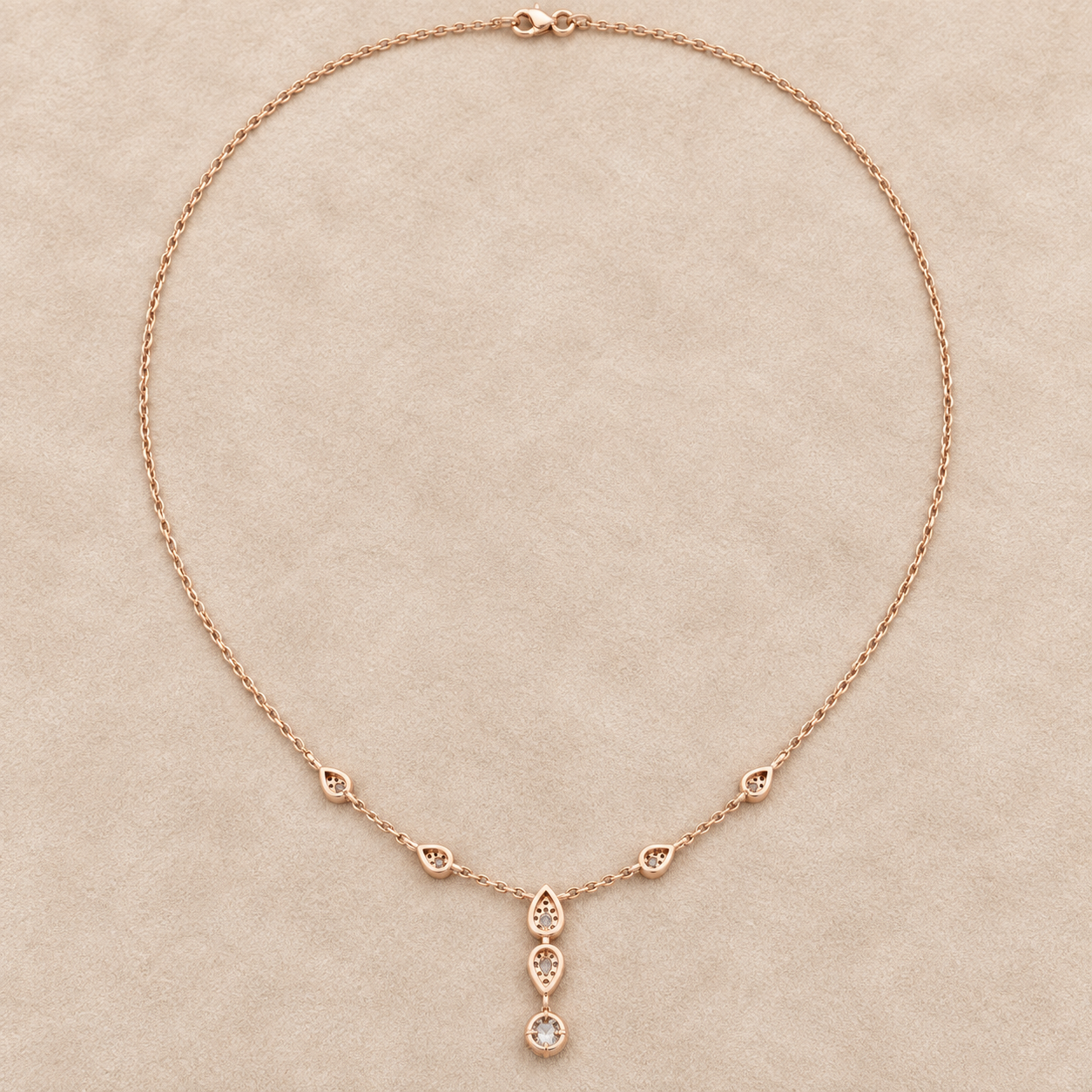 Celestial Dew 0.64 CT Pear Diamond Drop Necklace