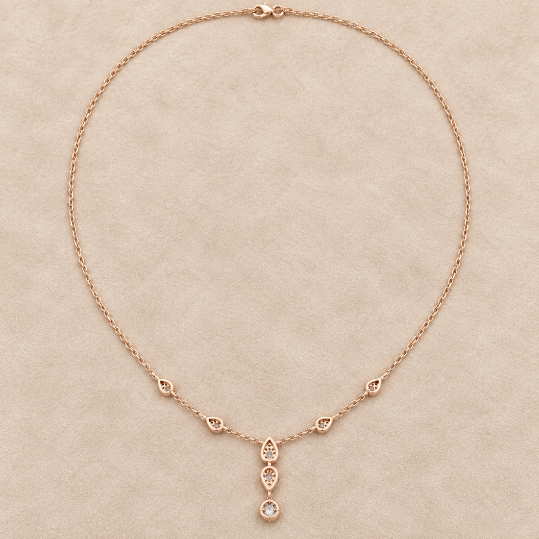 Celestial Dew 0.64 CT Pear Diamond Drop Necklace