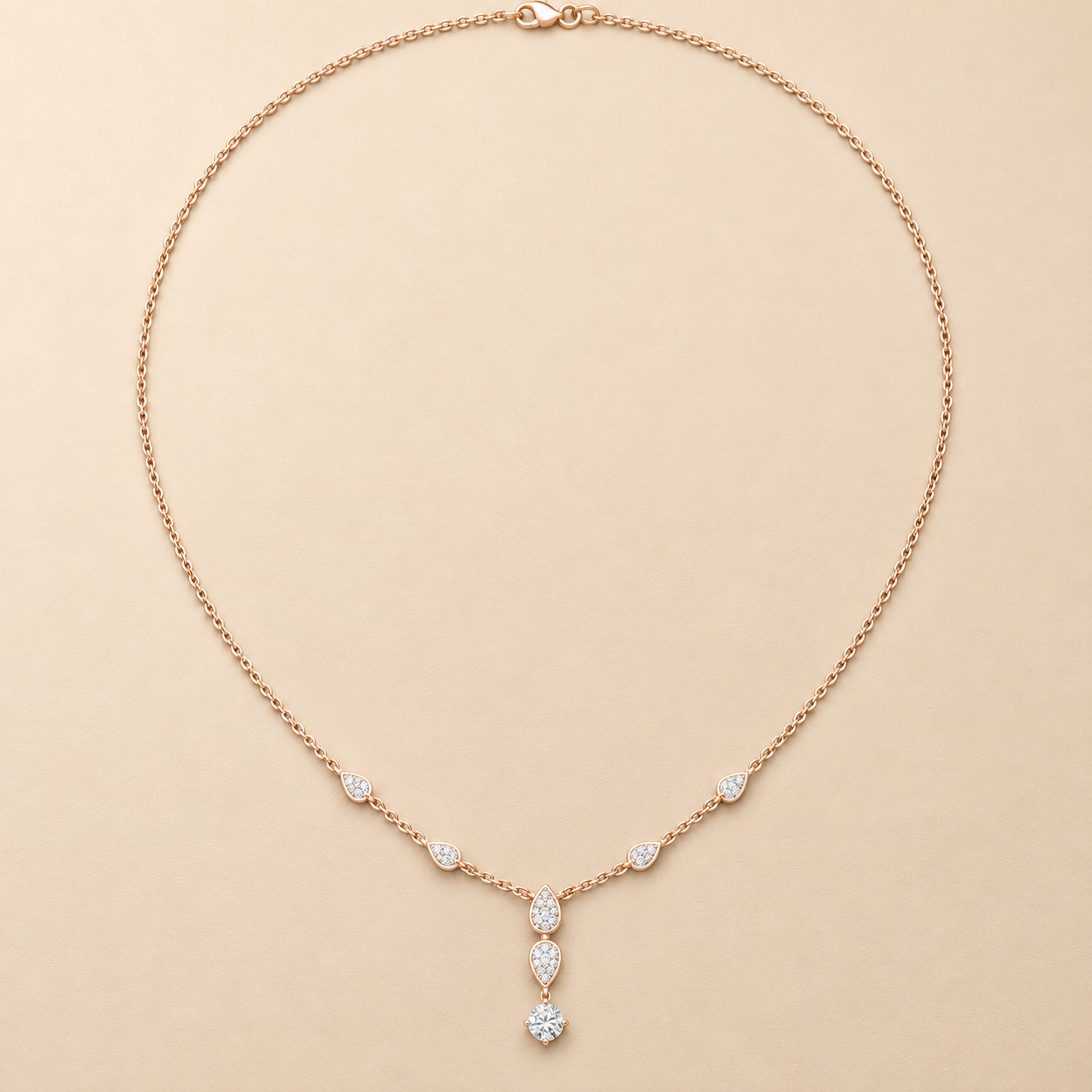 Celestial Dew 0.64 CT Pear Diamond Drop Necklace