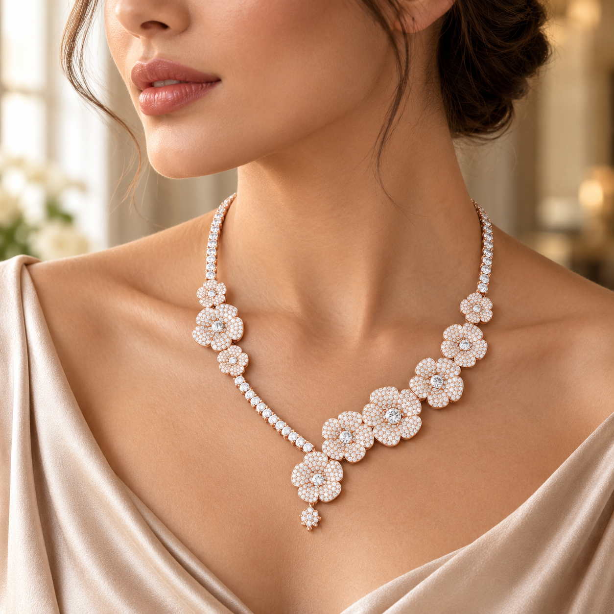 The Eternal Blossom Ladies Diamond Necklace
