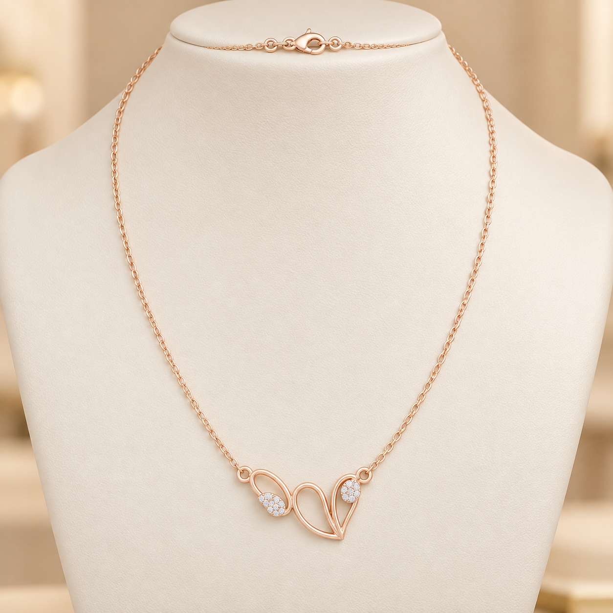 Verdant Embrace 0.09 CT Leaf Diamond Necklace for Women