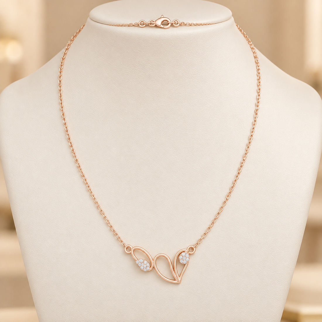 Verdant Embrace 0.09 CT Leaf Diamond Necklace for Women