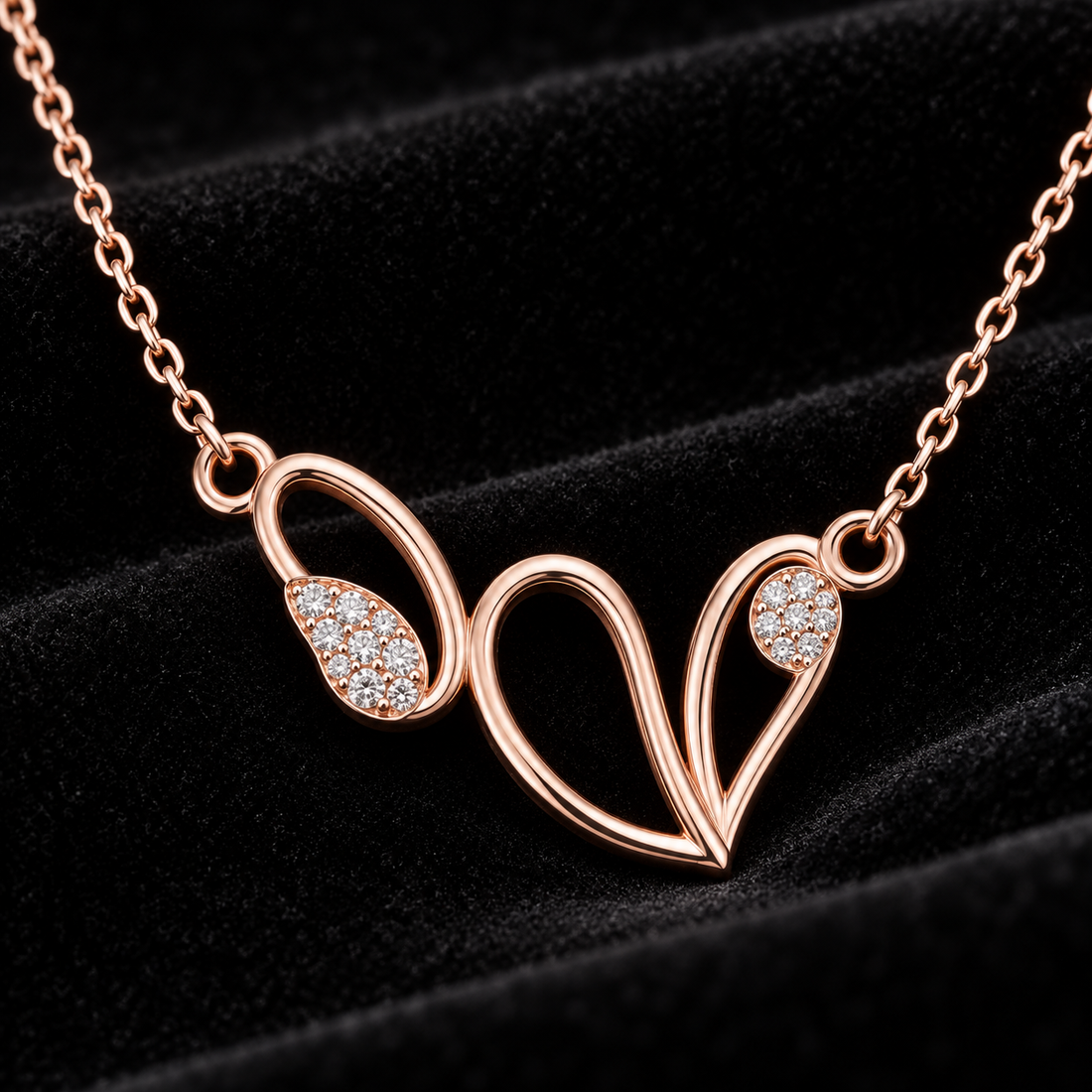 Verdant Embrace 0.09 CT Leaf Diamond Necklace for Women