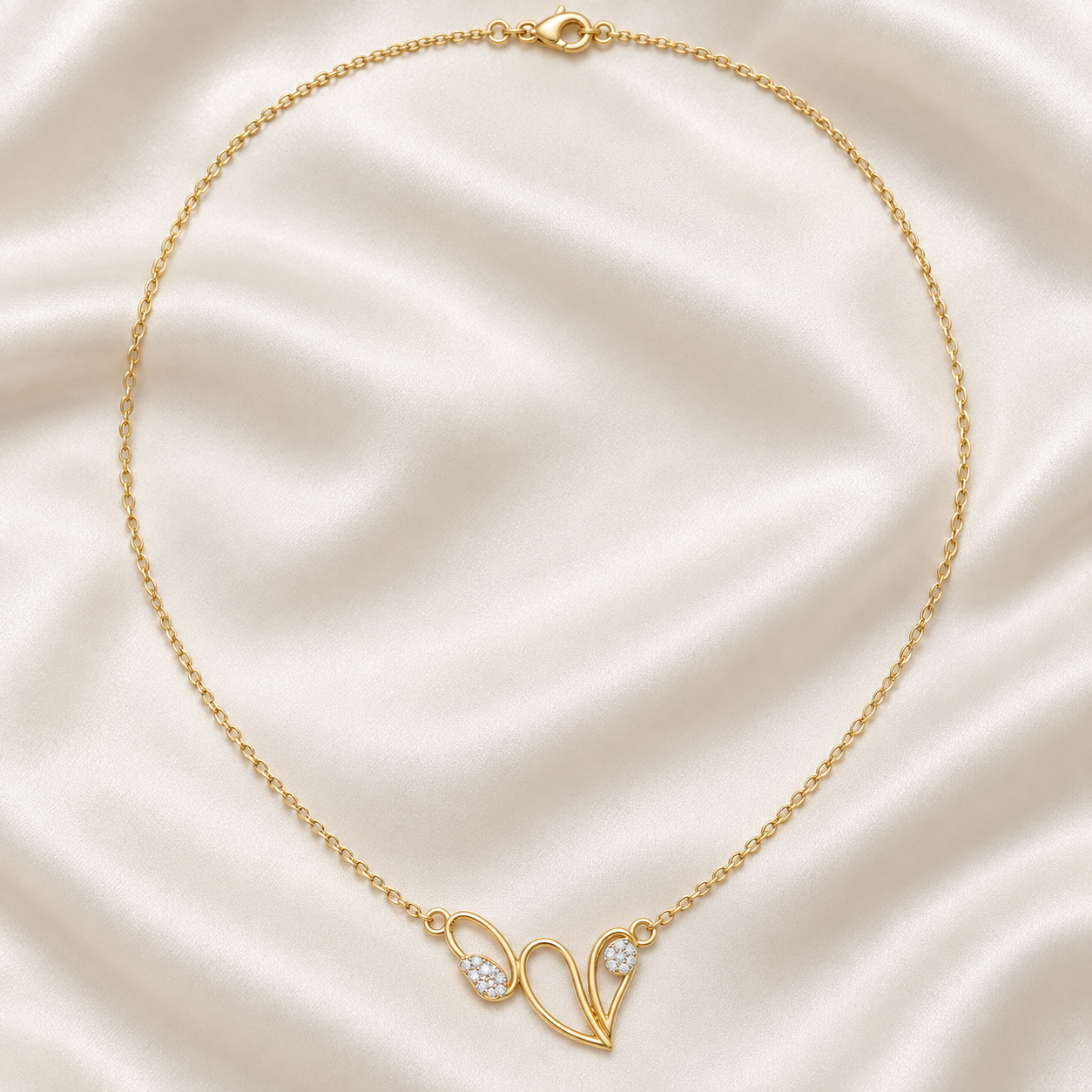 Verdant Embrace 0.09 CT Leaf Diamond Necklace for Women